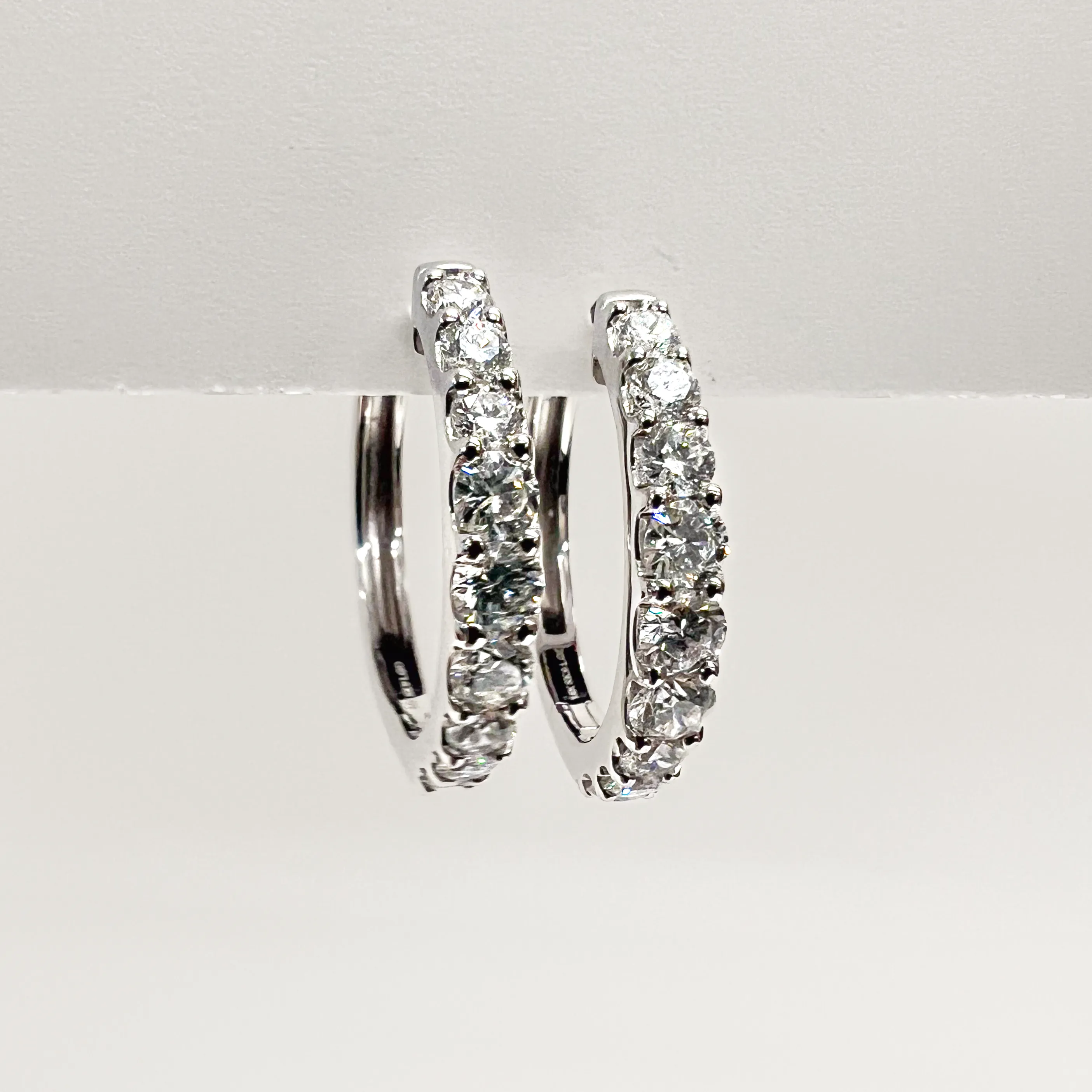 2tcw Lab Grown Diamond Hinging Hoops sold by Aurate