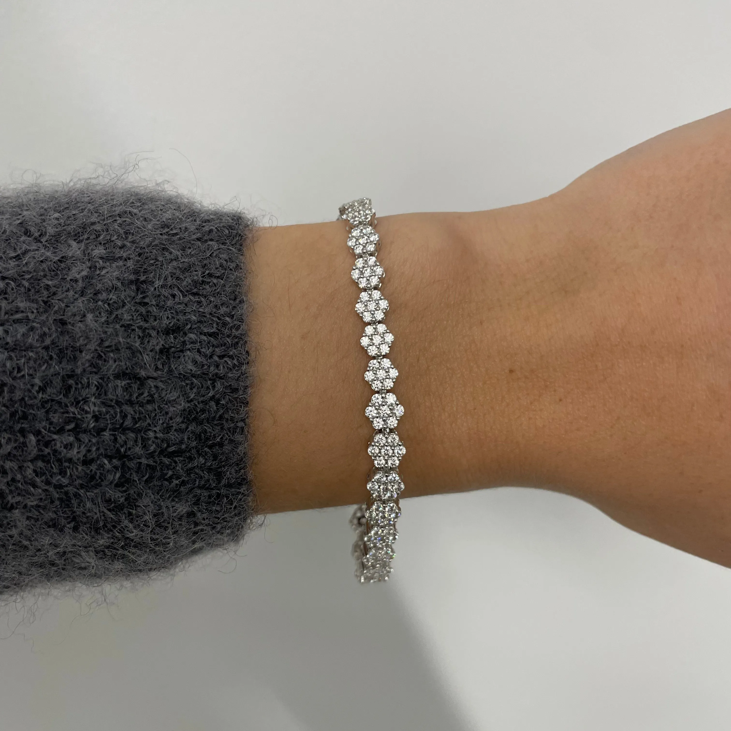 5tcw Lab Grown Diamond Snowflake Tennis Bracelet sold by Aurate product image thumbnail 3