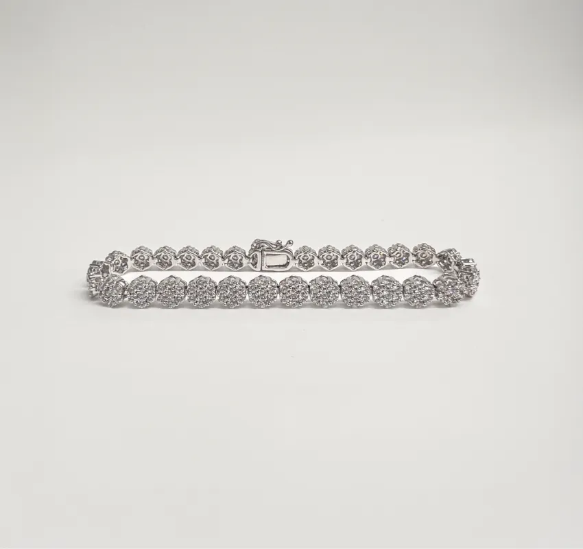 5tcw Lab Grown Diamond Snowflake Tennis Bracelet sold by Aurate