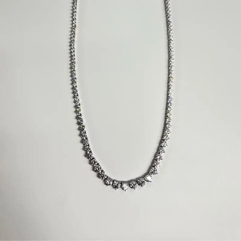15tcw Tapered Lab Grown Diamond Tennis Necklace sold by Aurate