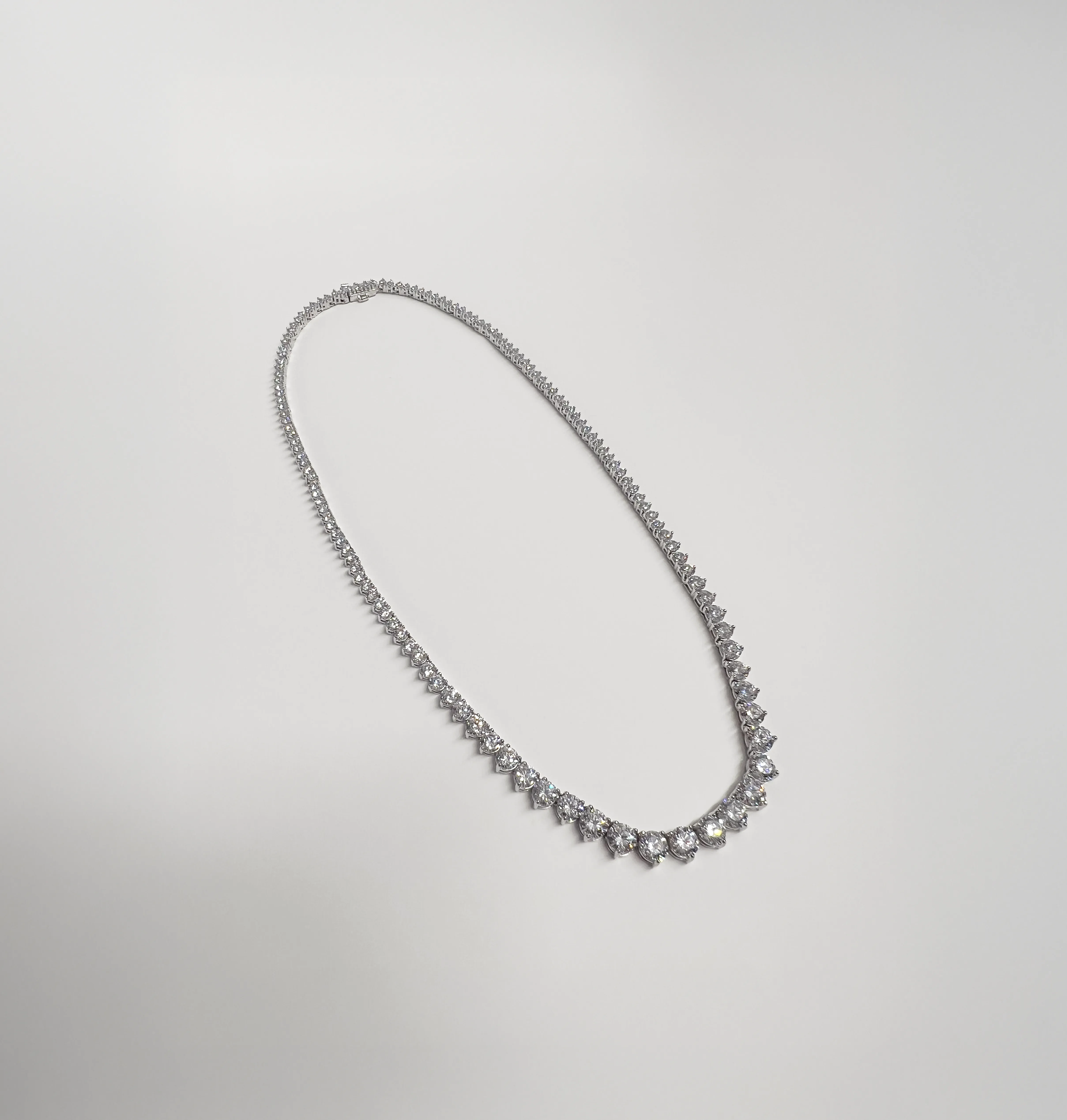 15tcw Tapered Lab Grown Diamond Tennis Necklace sold by Aurate product image thumbnail 2