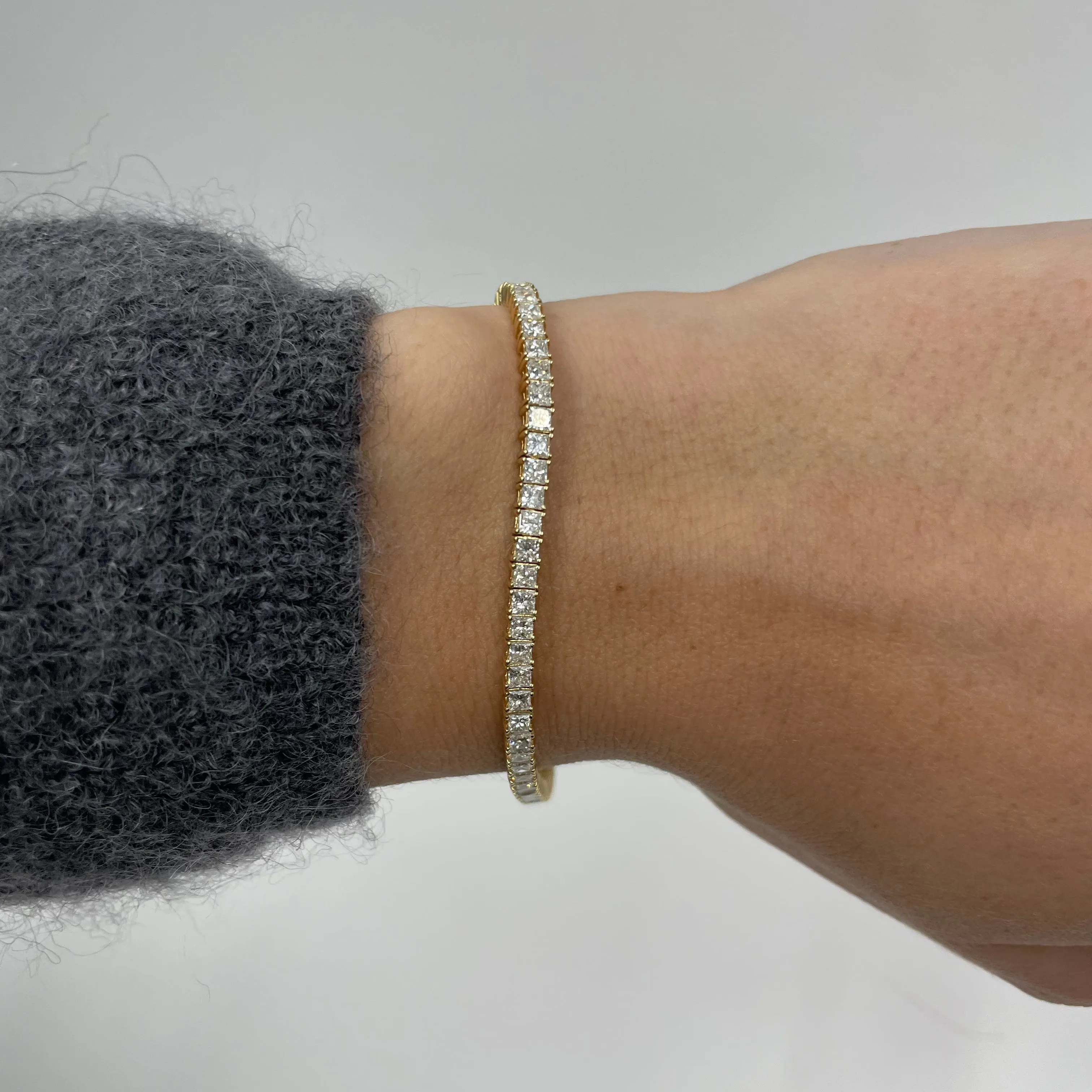 3.6tcw Princess Cut Lab Grown Diamond Tennis Bracelet sold by Aurate product image thumbnail 2