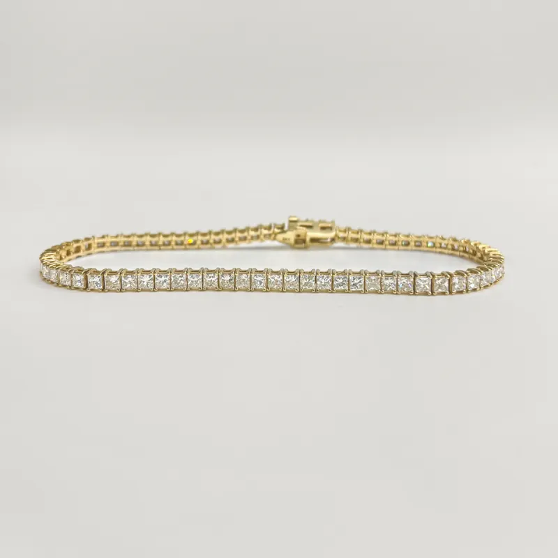 3.6tcw Princess Cut Lab Grown Diamond Tennis Bracelet sold by Aurate