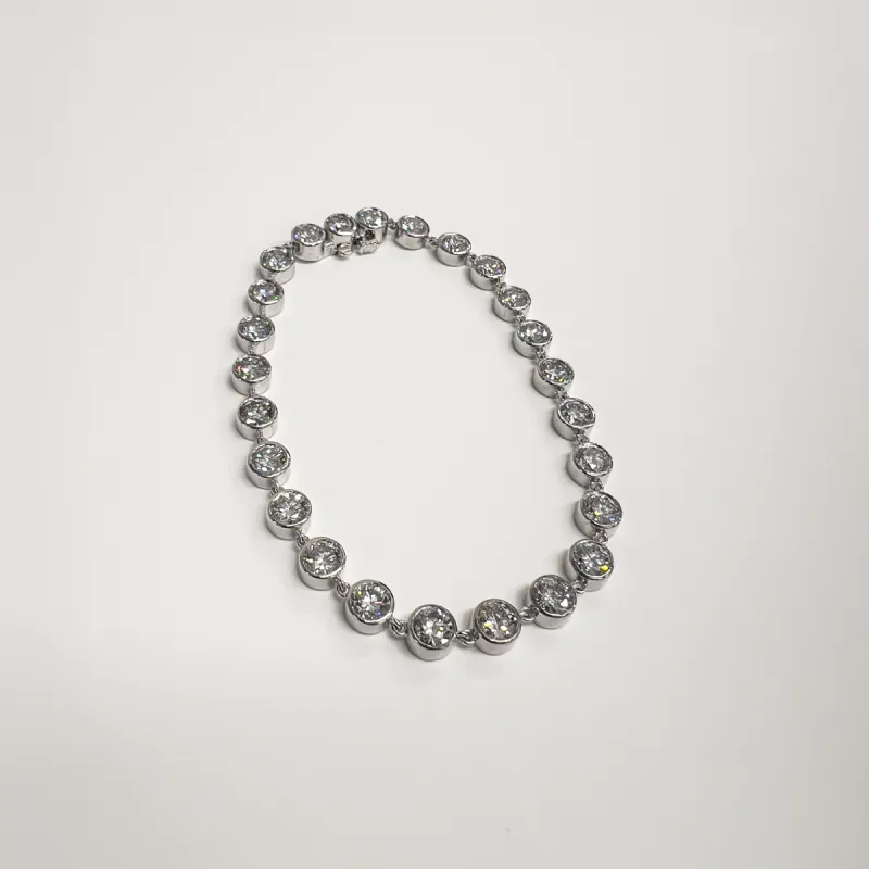 13tcw Lab Grown Diamond Bezel Link Bracelet sold by Aurate