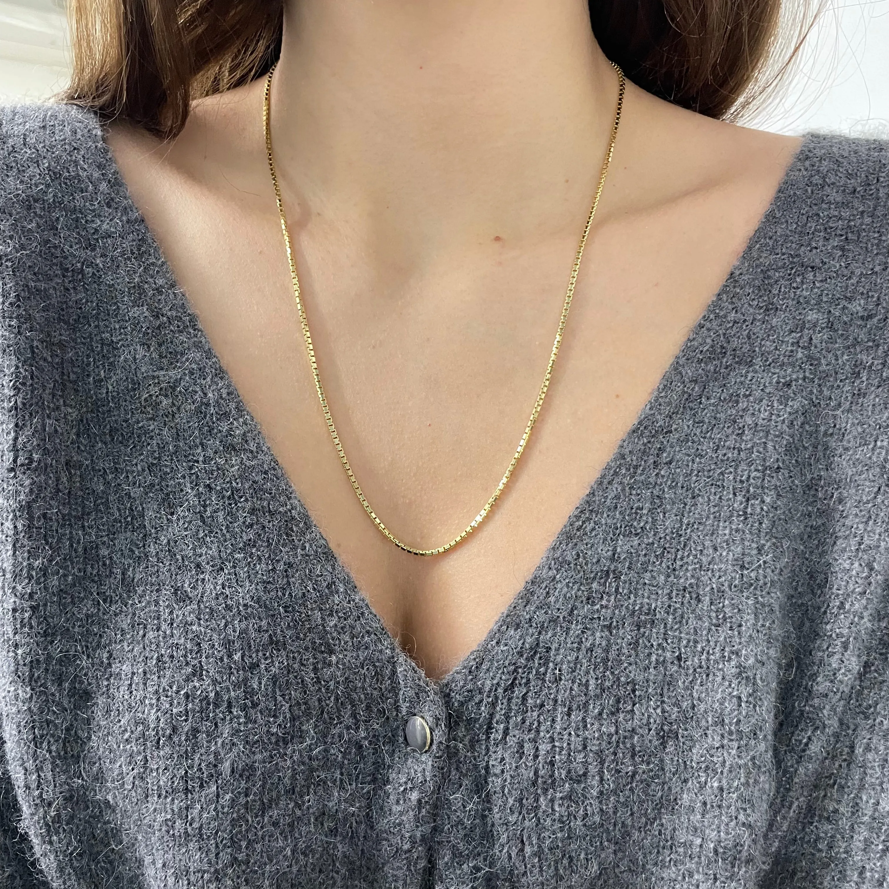 Diamond Cut Box Chain Necklace sold by Aurate