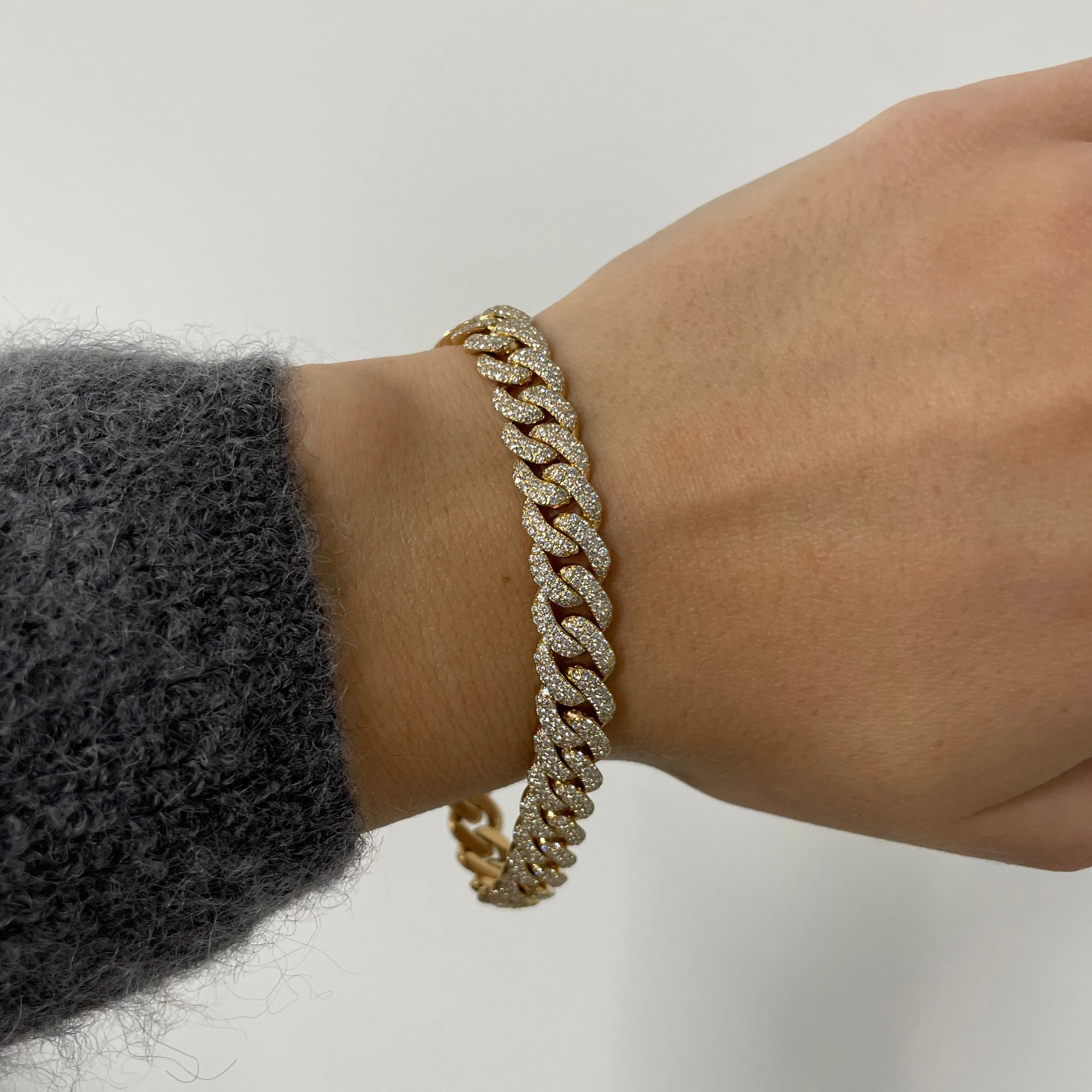 4ct Diamond Pave Curb Chain Bracelet sold by Aurate