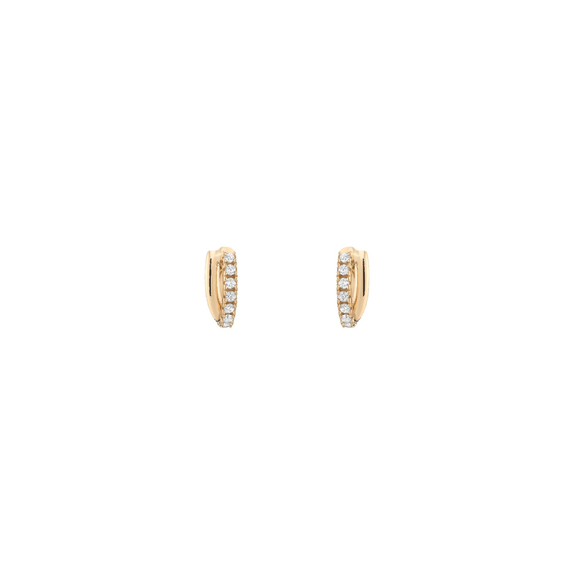 Diamond Crossover Huggie Earrings sold by Aurate product image thumbnail 4