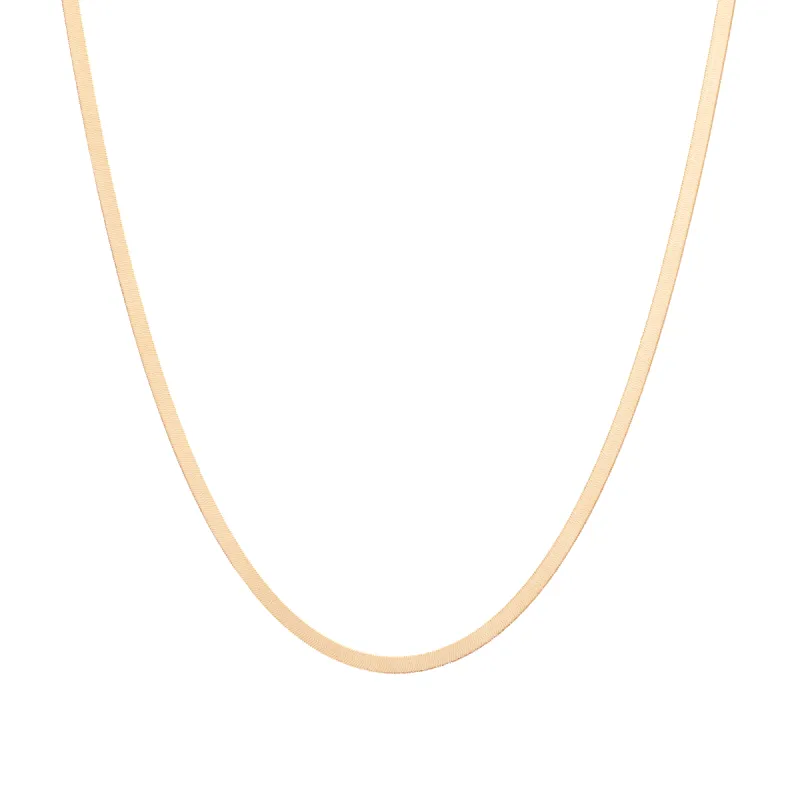 Gold Herringbone Chain Necklace sold by Aurate
