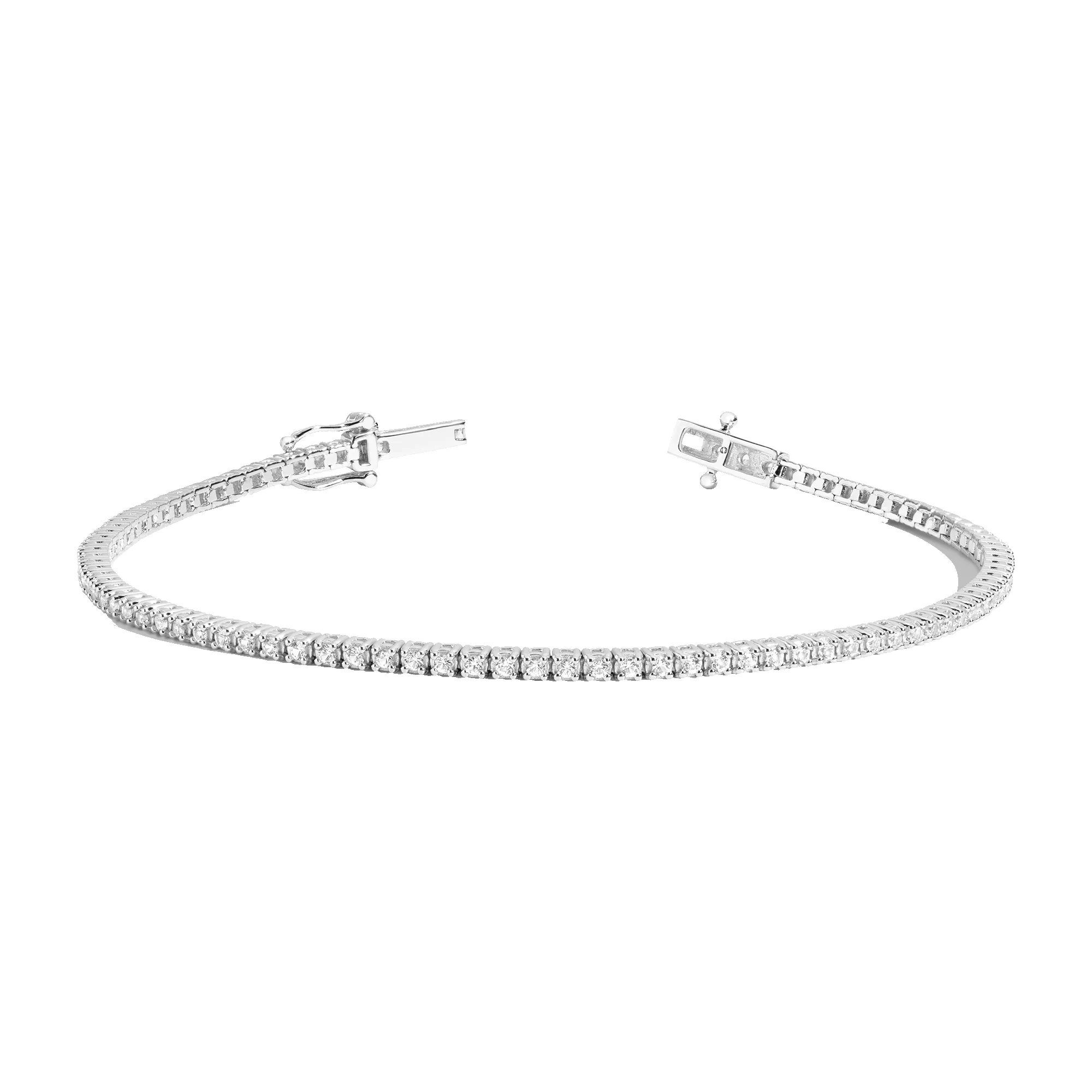 Petite Lab Grown White Sapphire Tennis Bracelet sold by Aurate