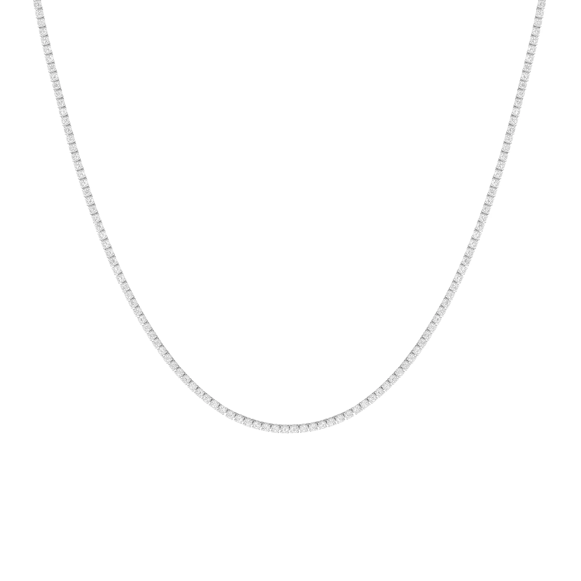 Petite Lab Grown White Sapphire Tennis Necklace sold by Aurate