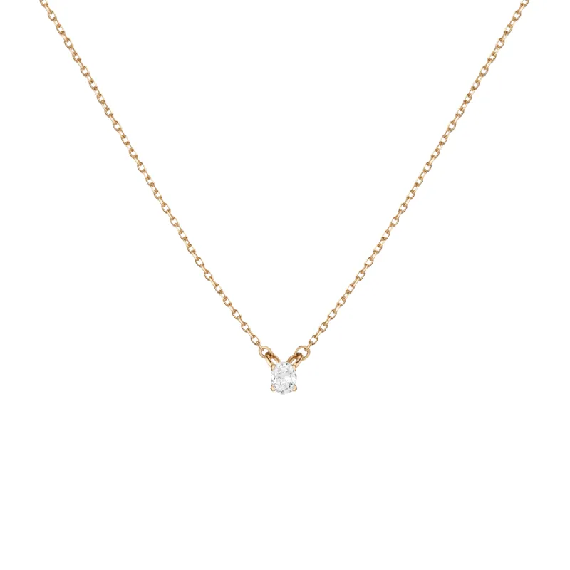 Oval Lab Grown Diamond Solitaire Necklace sold by Aurate