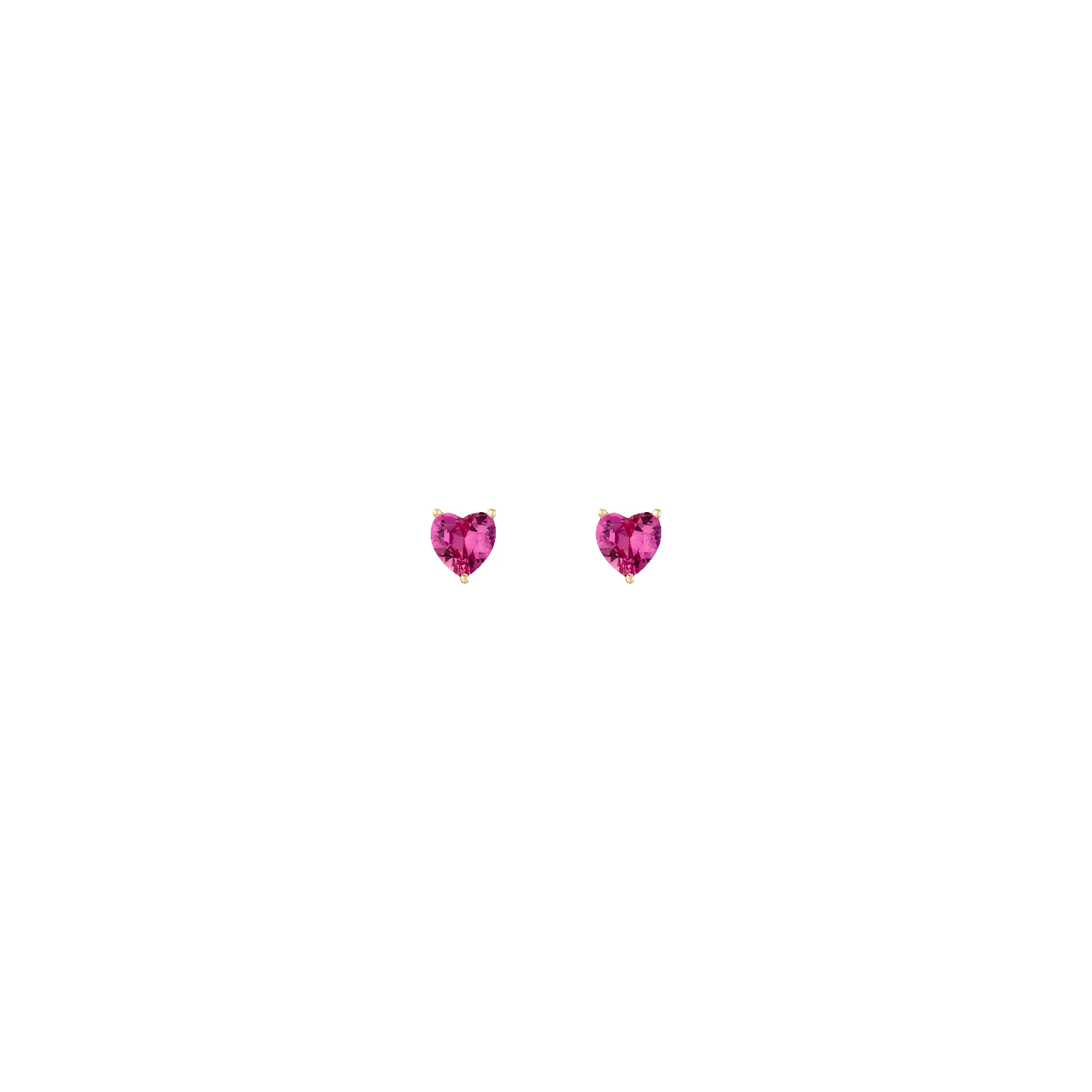 Lab Grown Pink Sapphire Heart Stud Earrings sold by Aurate
