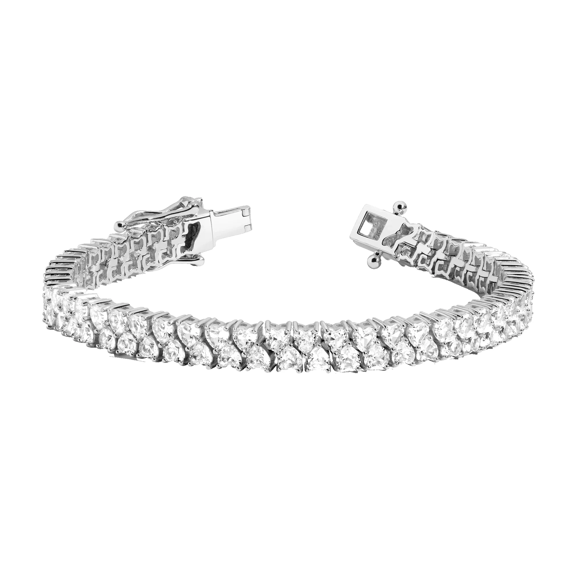 Lab Grown White Sapphire Love Affair Tennis Bracelet sold by Aurate