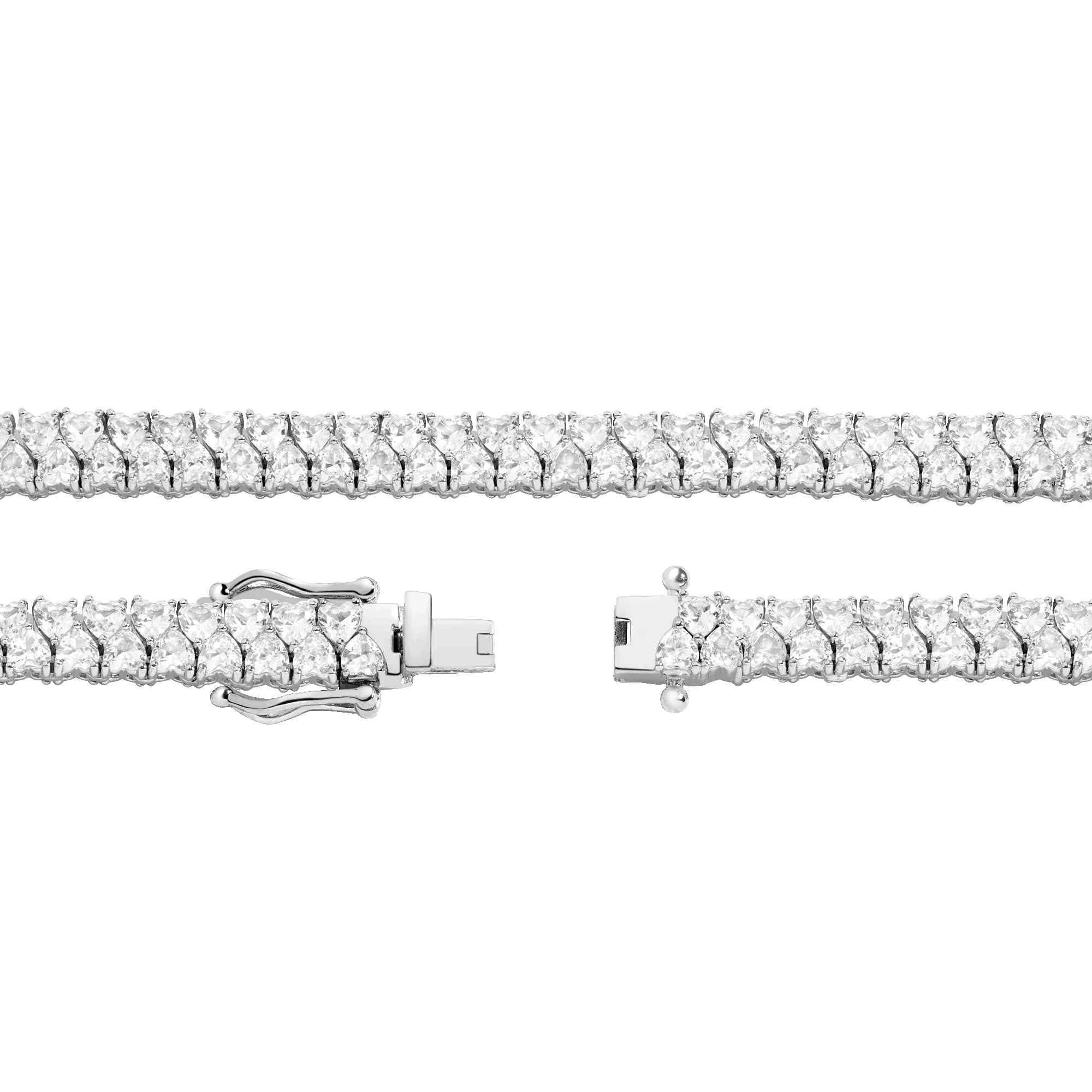 Lab Grown White Sapphire Love Affair Tennis Necklace sold by Aurate product image thumbnail 3