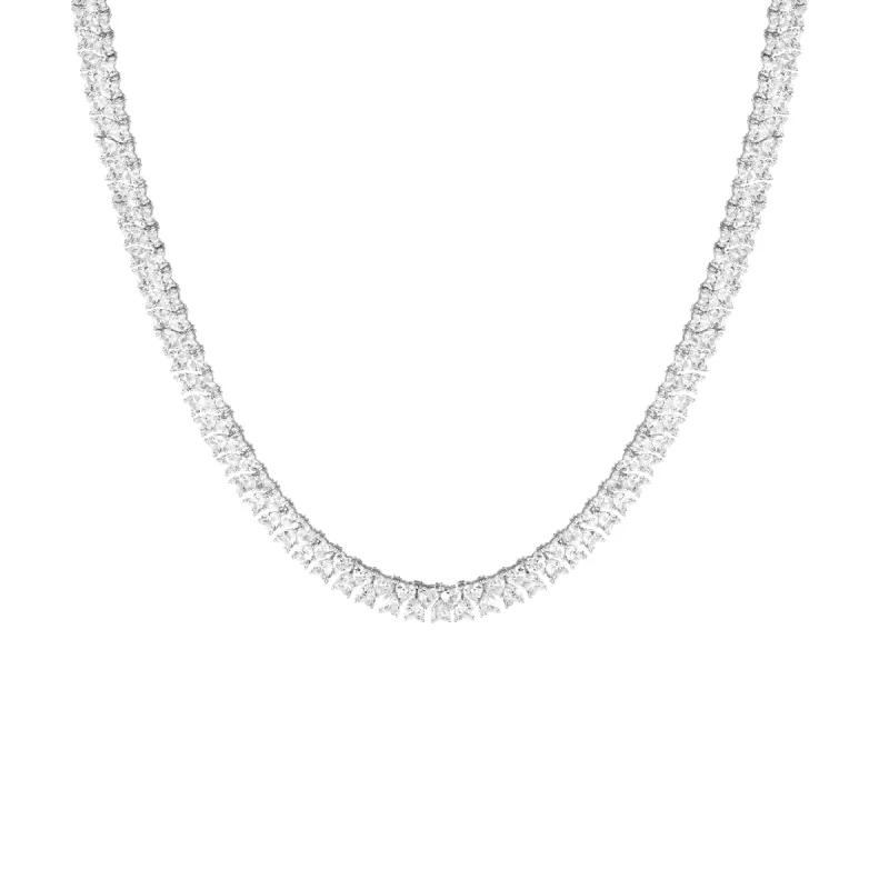 Lab Grown White Sapphire Love Affair Tennis Necklace sold by Aurate