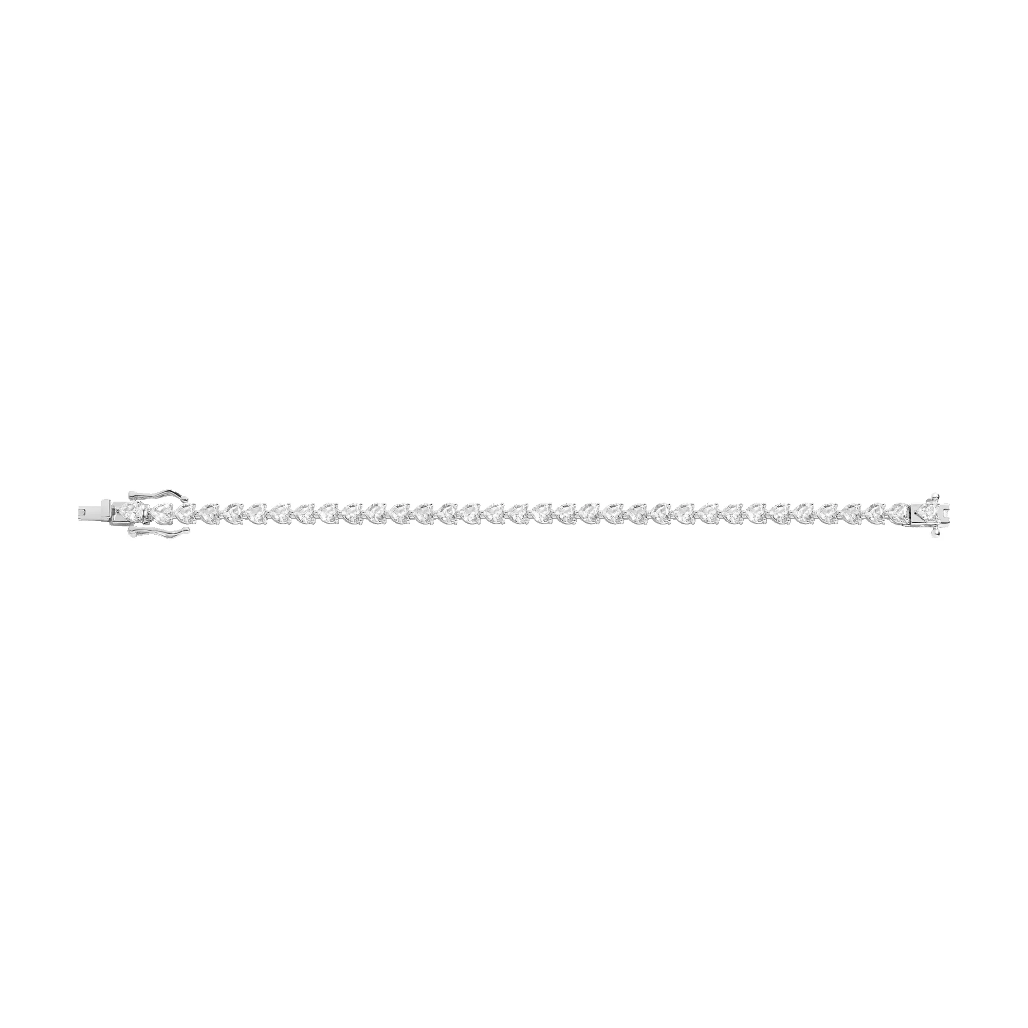 Lab Grown White Sapphire Heart Tennis Bracelet sold by Aurate product image thumbnail 3