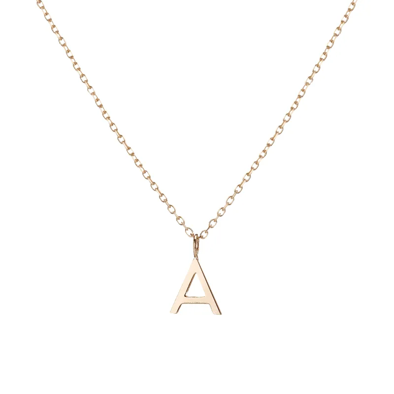 Classic Gold Letter Necklace 18K sold by Aurate