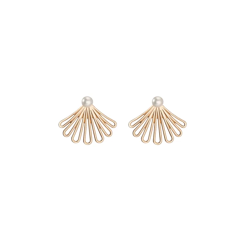 Deco Fan Pearl Earrings sold by Aurate