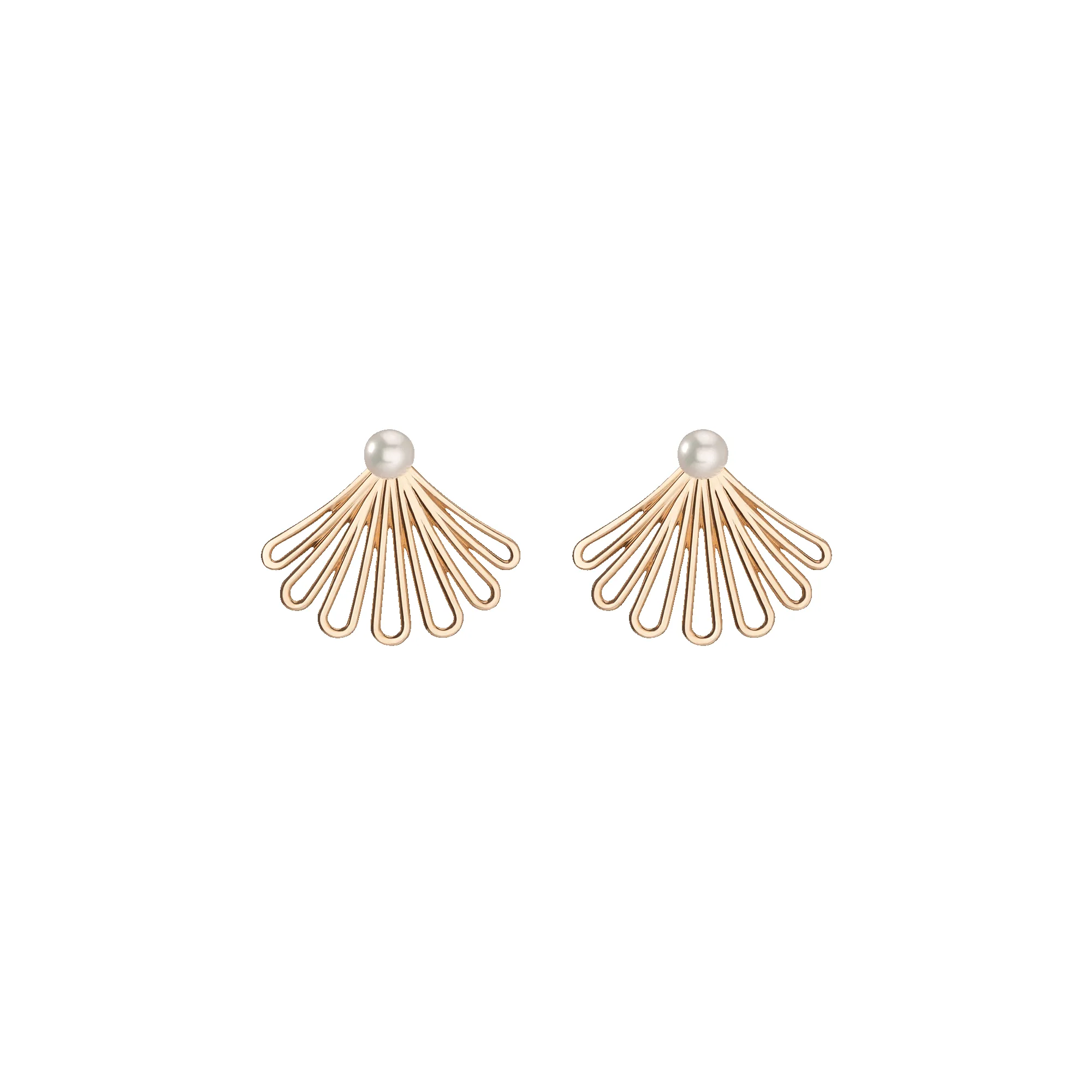 Deco Fan Pearl Earrings sold by Aurate