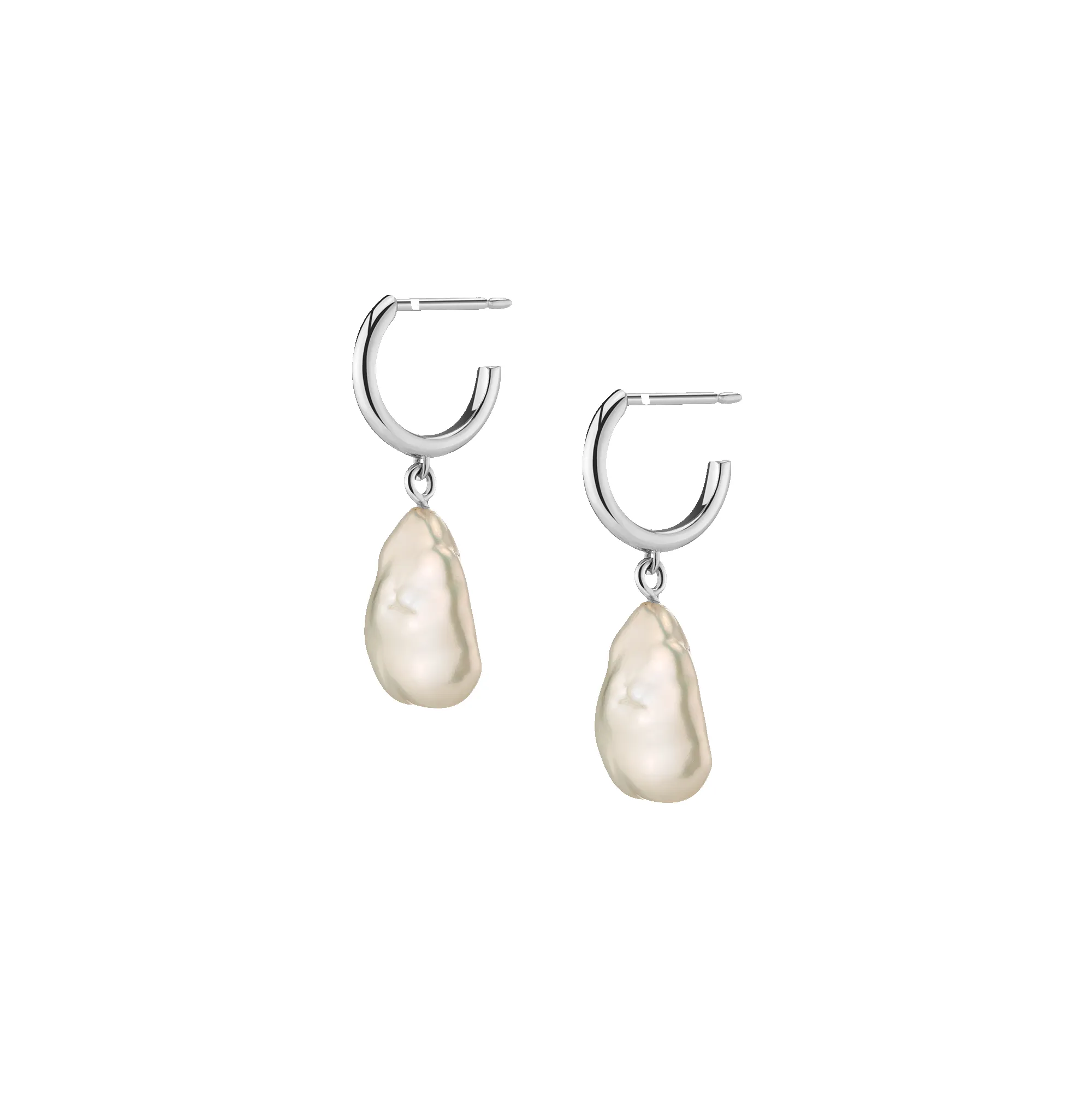 Organic Pearl Drop Huggie Earrings sold by Aurate product image thumbnail 3