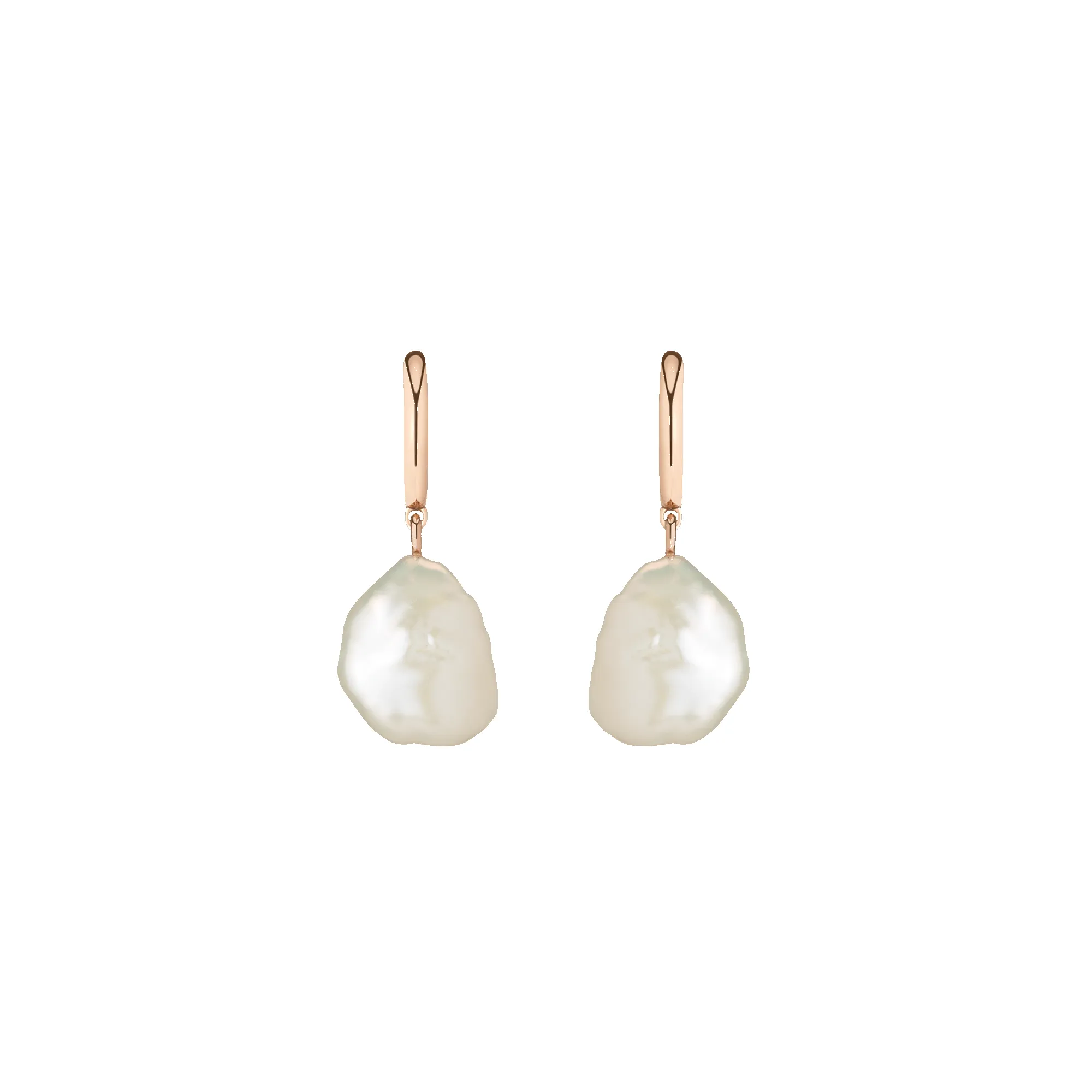 Organic Pearl Drop Huggie Earrings sold by Aurate product image thumbnail 5