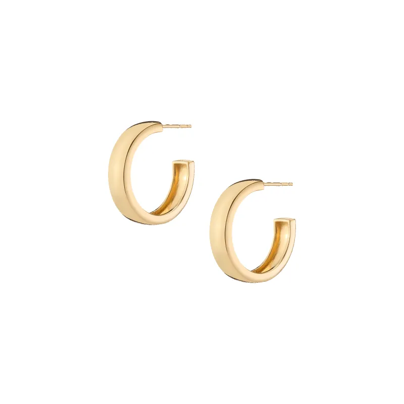 Gold Square Edge Hoops Medium sold by Aurate