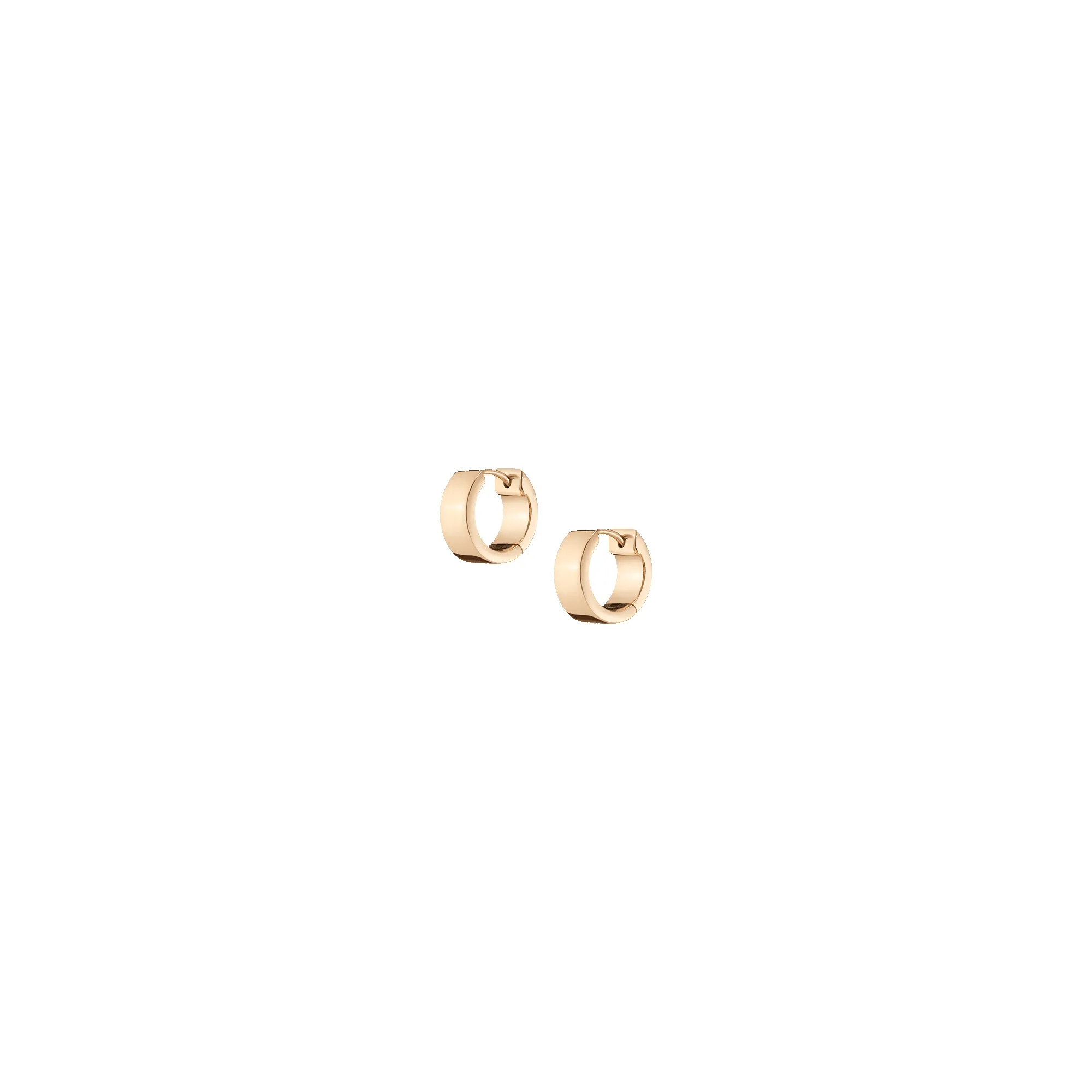 Wide Gold Hinged Huggie Earrings - 10mm sold by Aurate