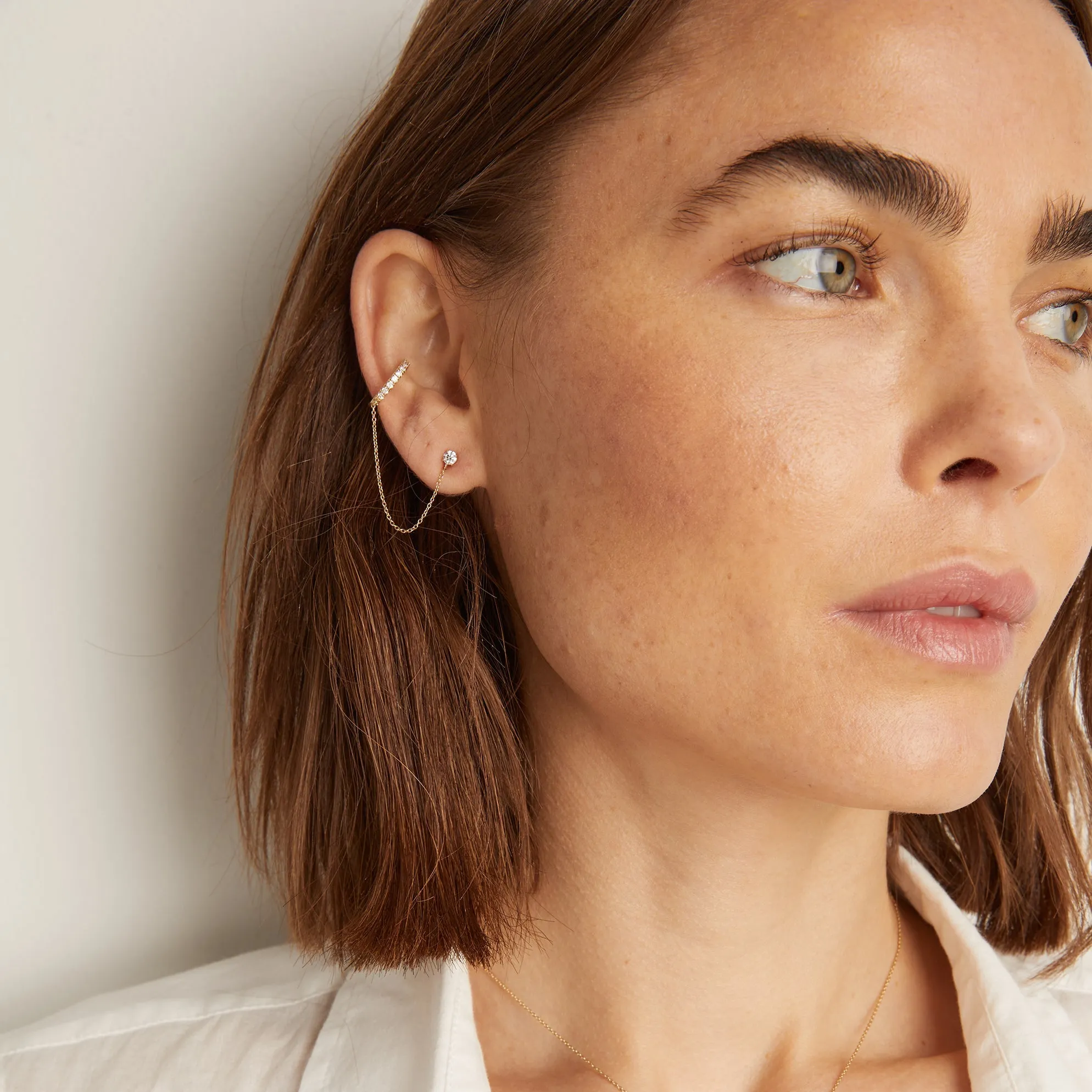 Aurate x Frye: Lab Grown Diamond Stud and Ear Cuff sold by Aurate product image thumbnail 3