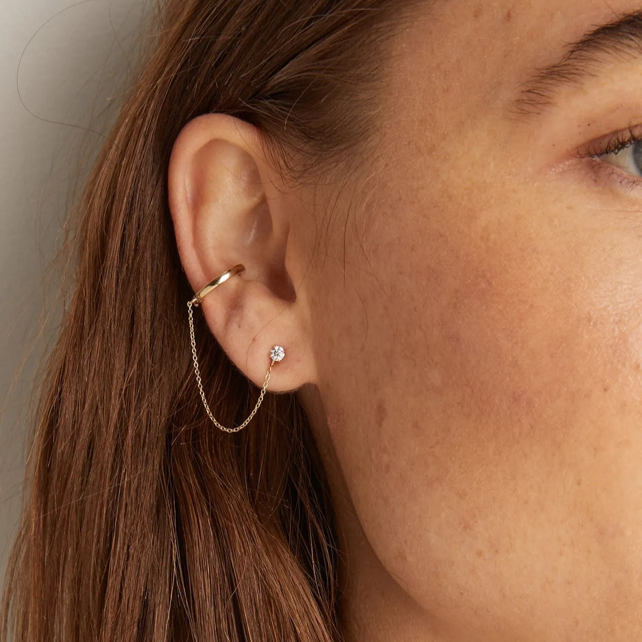 Aurate x Frye: Lab Grown Diamond Stud and Ear Cuff sold by Aurate product image thumbnail 4