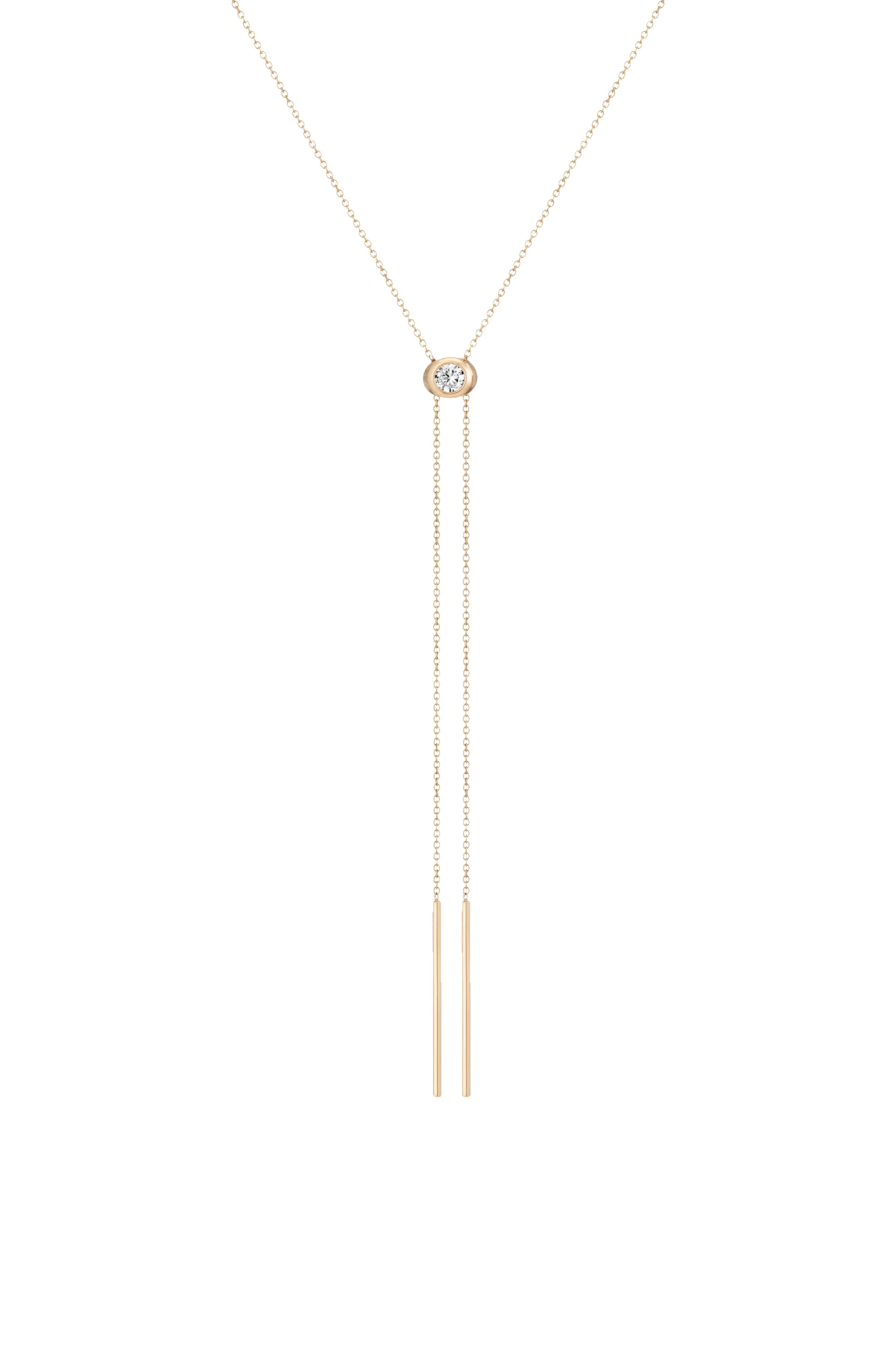 Aurate x Frye: Lab Grown Diamond Bolo Necklace sold by Aurate