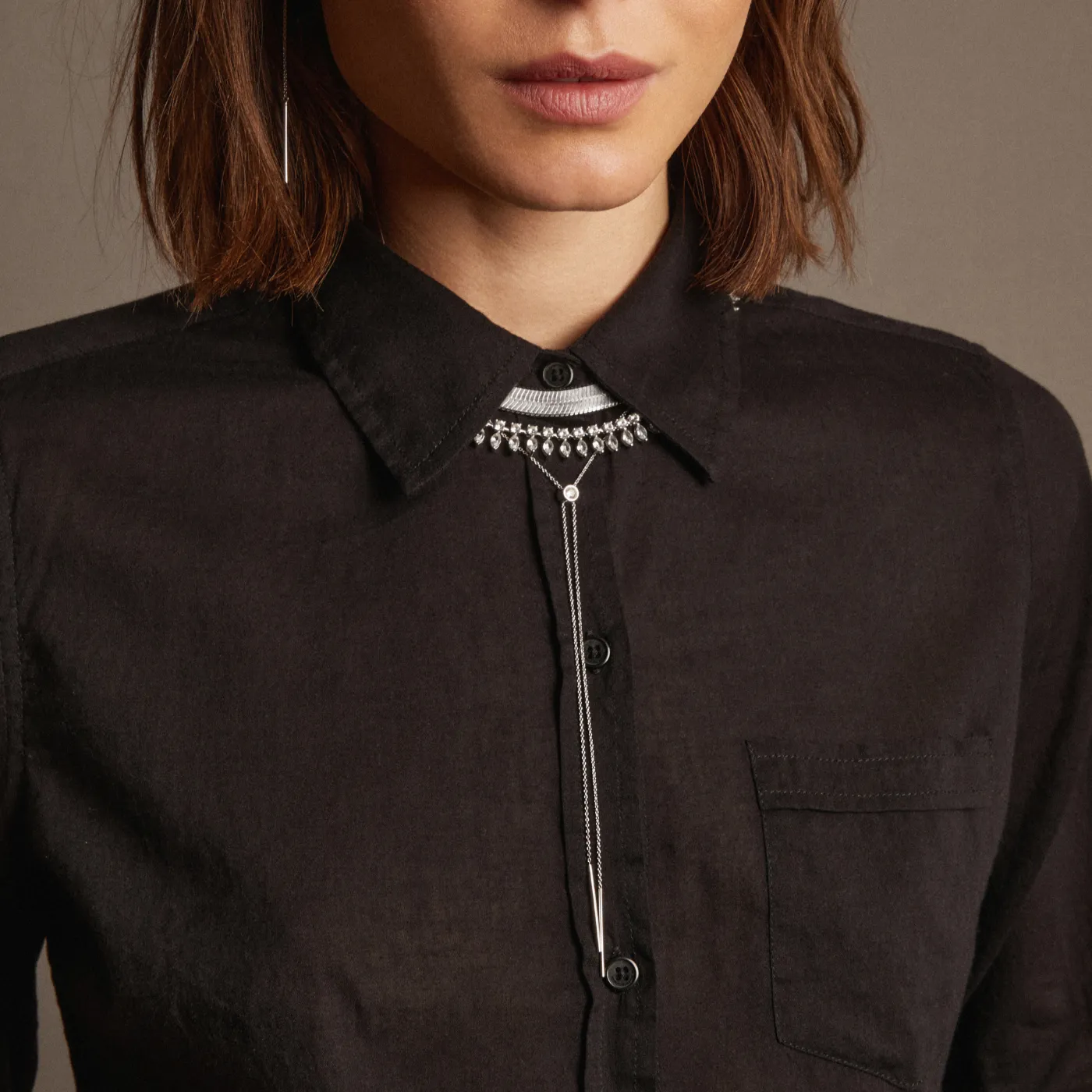 Aurate x Frye: Lab Grown Diamond Bolo Necklace sold by Aurate product image thumbnail 5