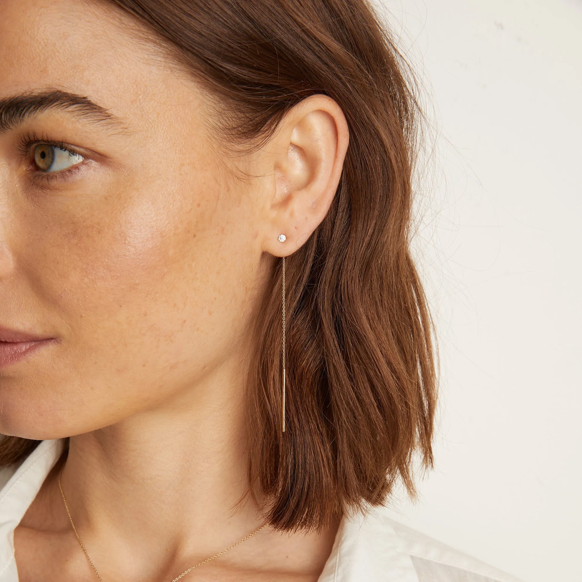 Aurate x Frye: Lab Grown Diamond Lariat Earrings sold by Aurate product image thumbnail 3