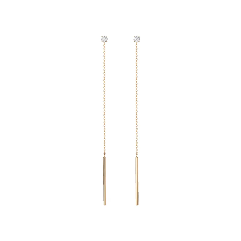 Aurate x Frye: Lab Grown Diamond Lariat Earrings sold by Aurate