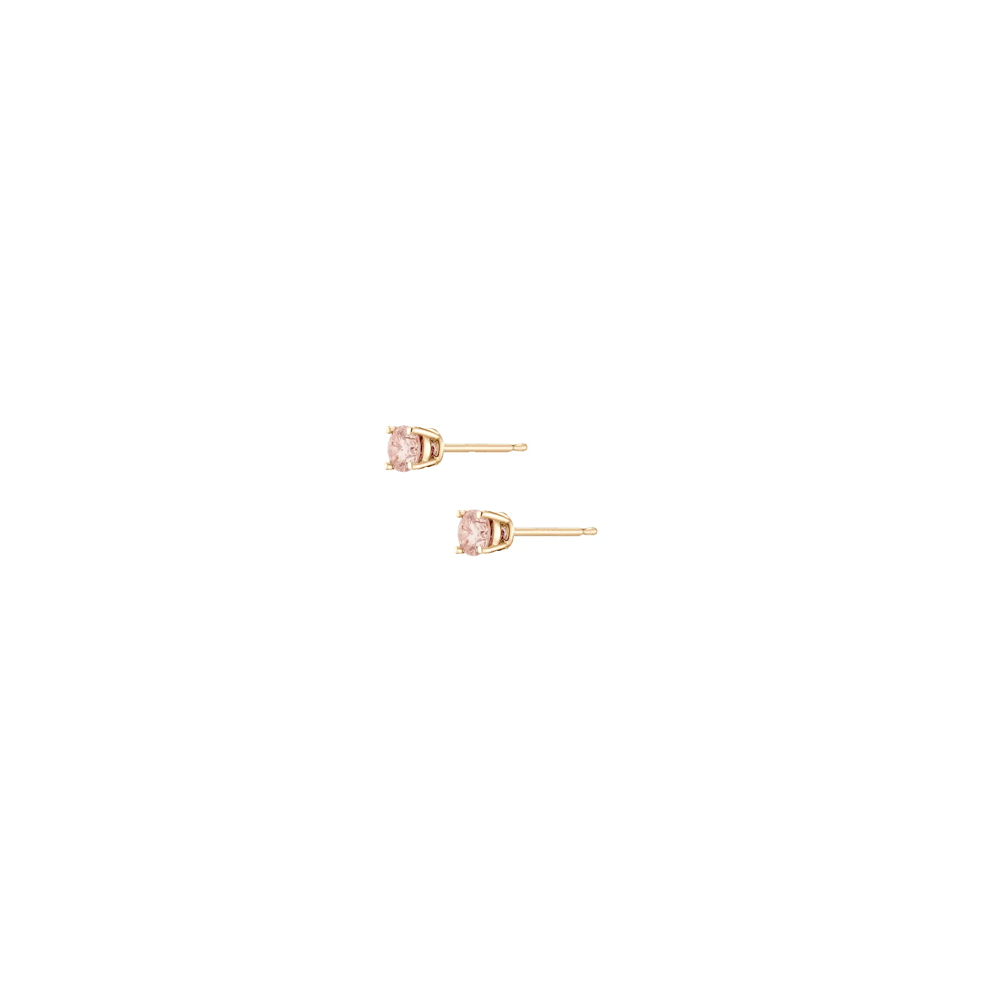 Lab Grown Pink Diamond Solitaire Stud Earrings sold by Aurate product image thumbnail 4