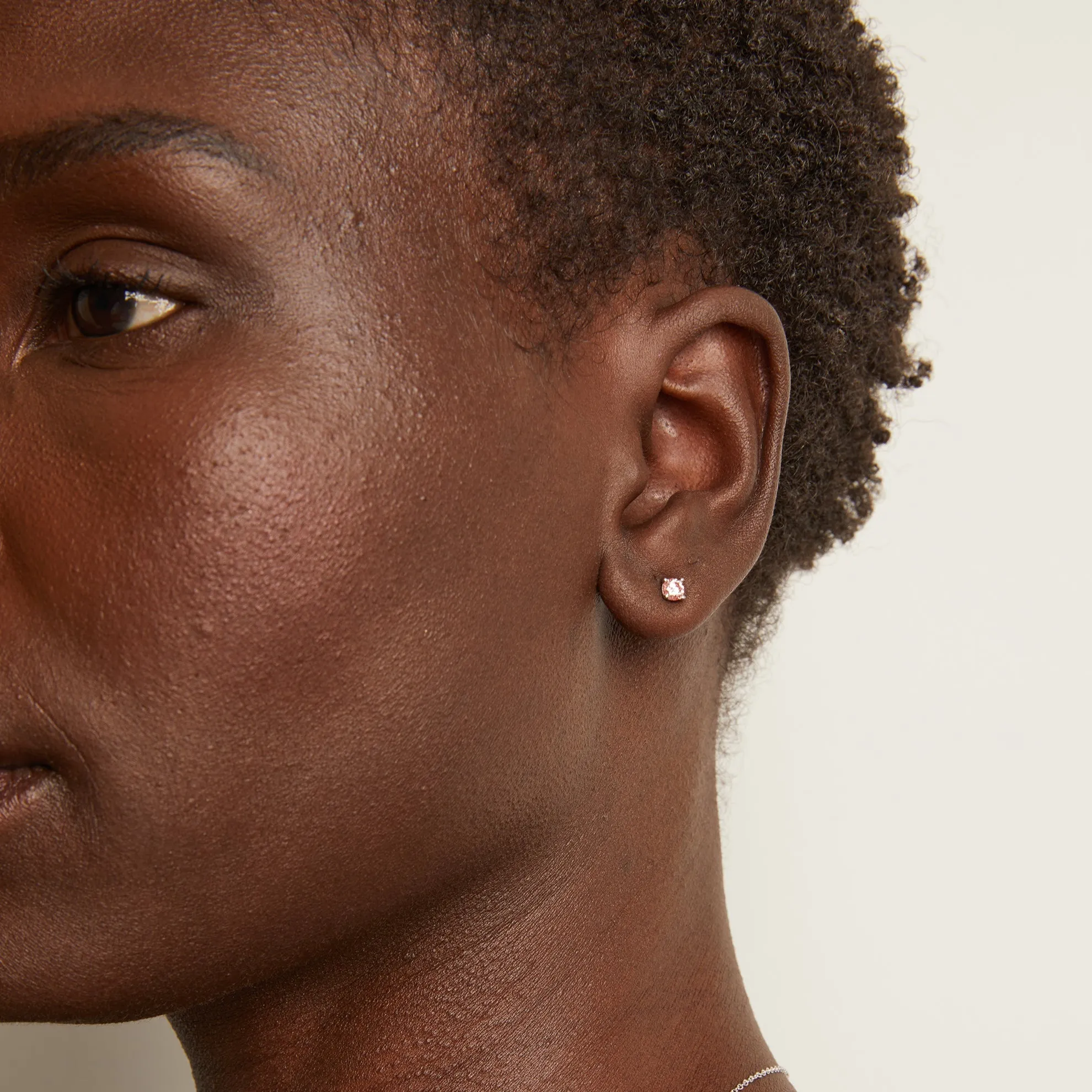 Lab Grown Pink Diamond Solitaire Stud Earrings sold by Aurate product image thumbnail 5