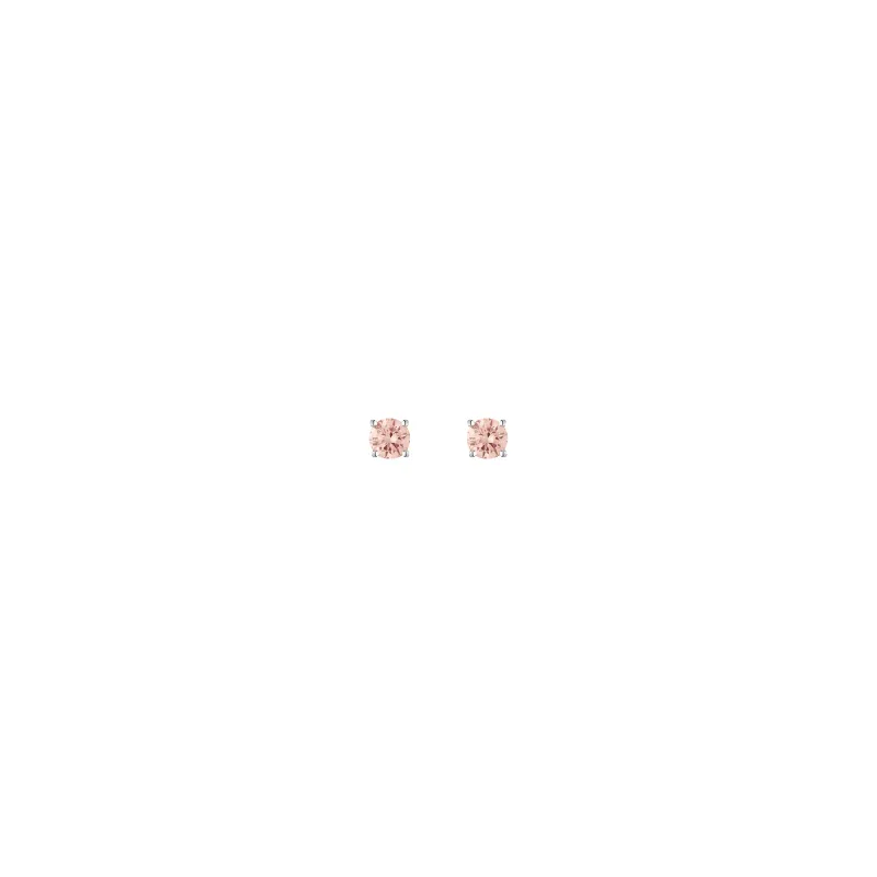 Lab Grown Pink Diamond Solitaire Stud Earrings sold by Aurate