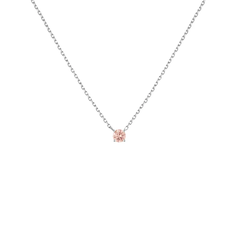 Lab Grown Pink Diamond Solitaire Necklace sold by Aurate