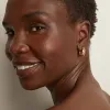 Chunky Lab Grown Diamond Marquise Huggie Earrings sold by Aurate