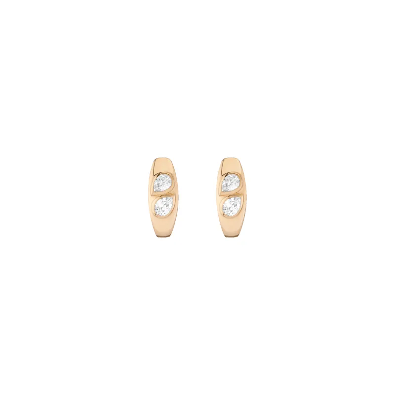 Chunky Double Lab Grown Diamond Pear Huggie Earrings sold by Aurate