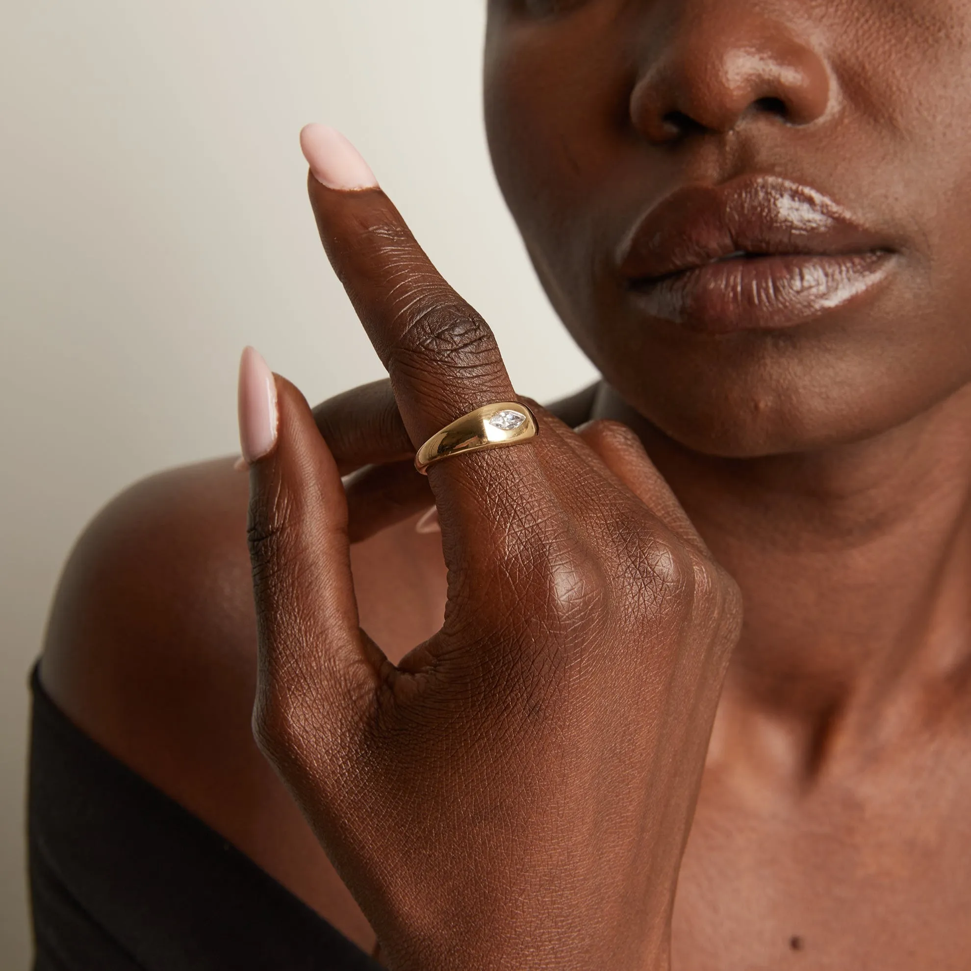 Chunky Lab Grown Diamond Marquise Ring sold by Aurate product image thumbnail 3