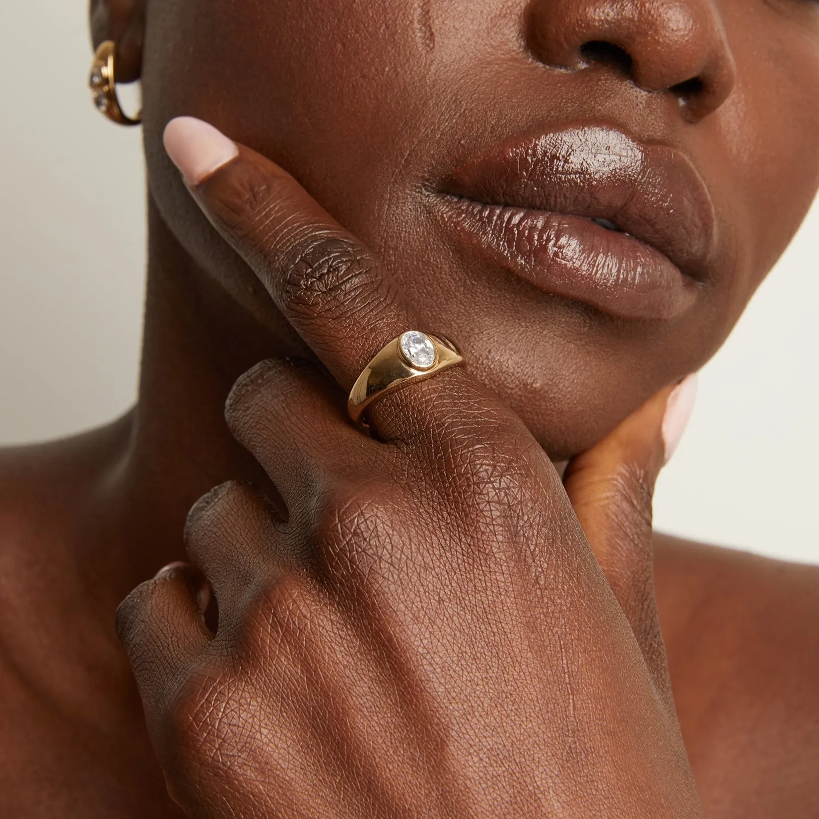 Chunky Lab Grown Diamond Oval Ring sold by Aurate product image thumbnail 3