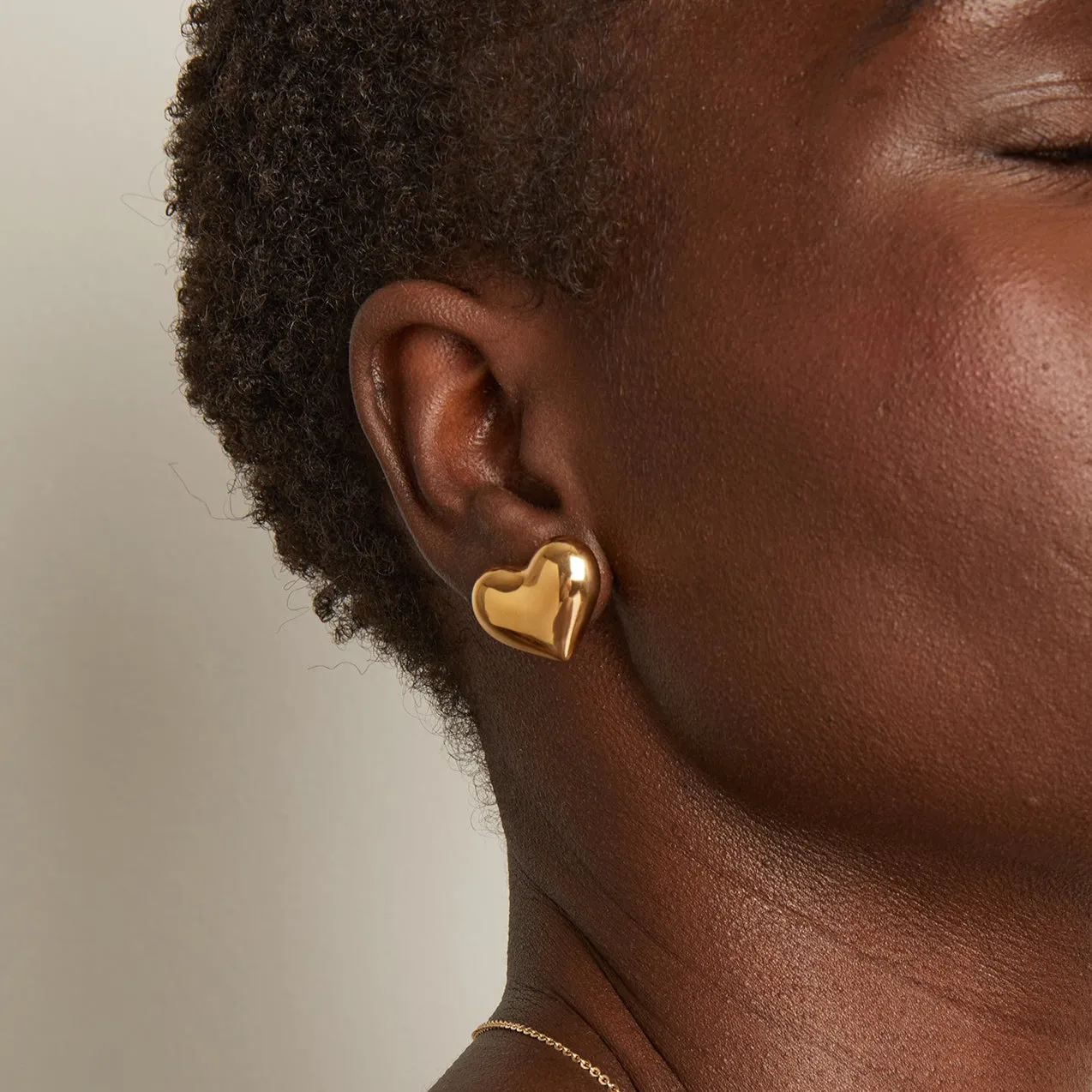 Pillow Heart Stud Earrings sold by Aurate product image thumbnail 5