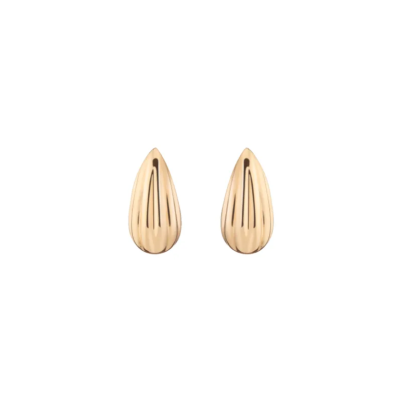 Fluted Teardrop Earrings made by Aurate