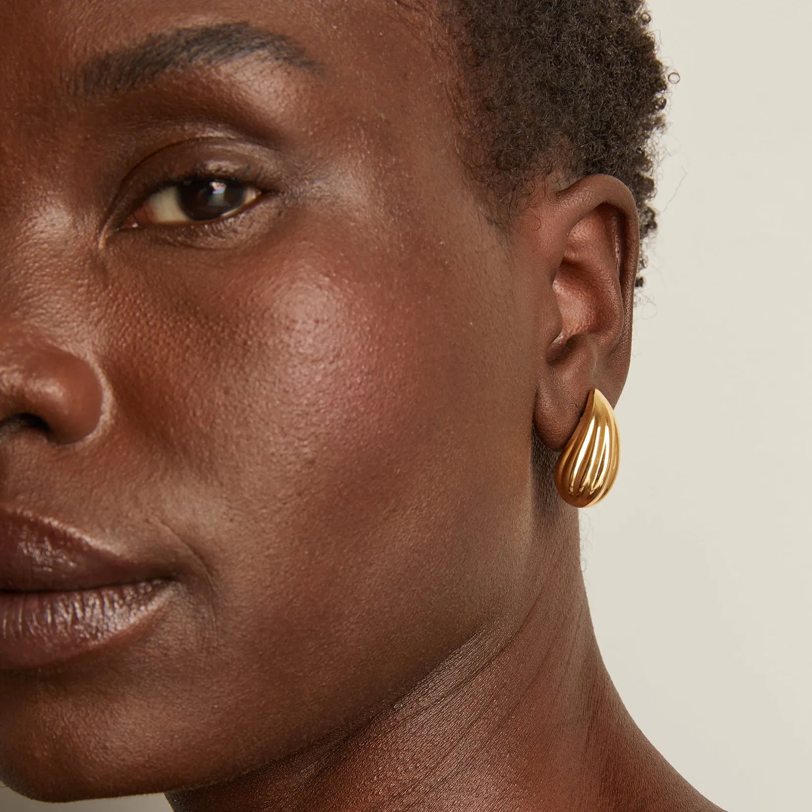 Fluted Teardrop Earrings sold by Aurate product image thumbnail 5