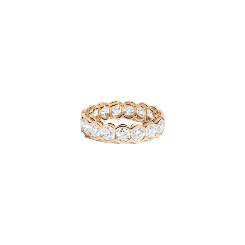 Round Lab Grown Diamond Semi-Bezel Eternity Ring sold by Aurate