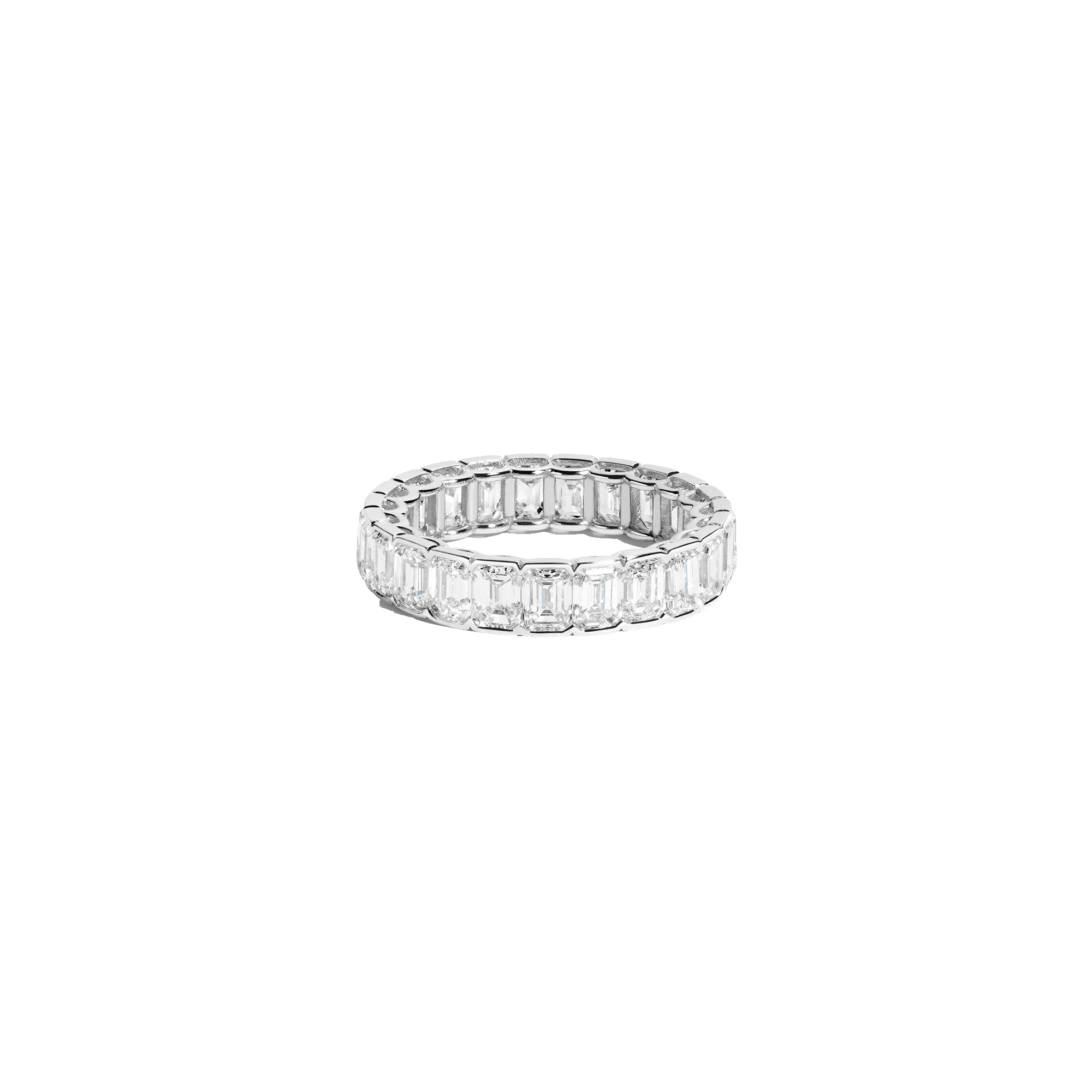 Emerald Lab Grown Diamond Semi-Bezel Eternity Ring sold by Aurate product image thumbnail 3