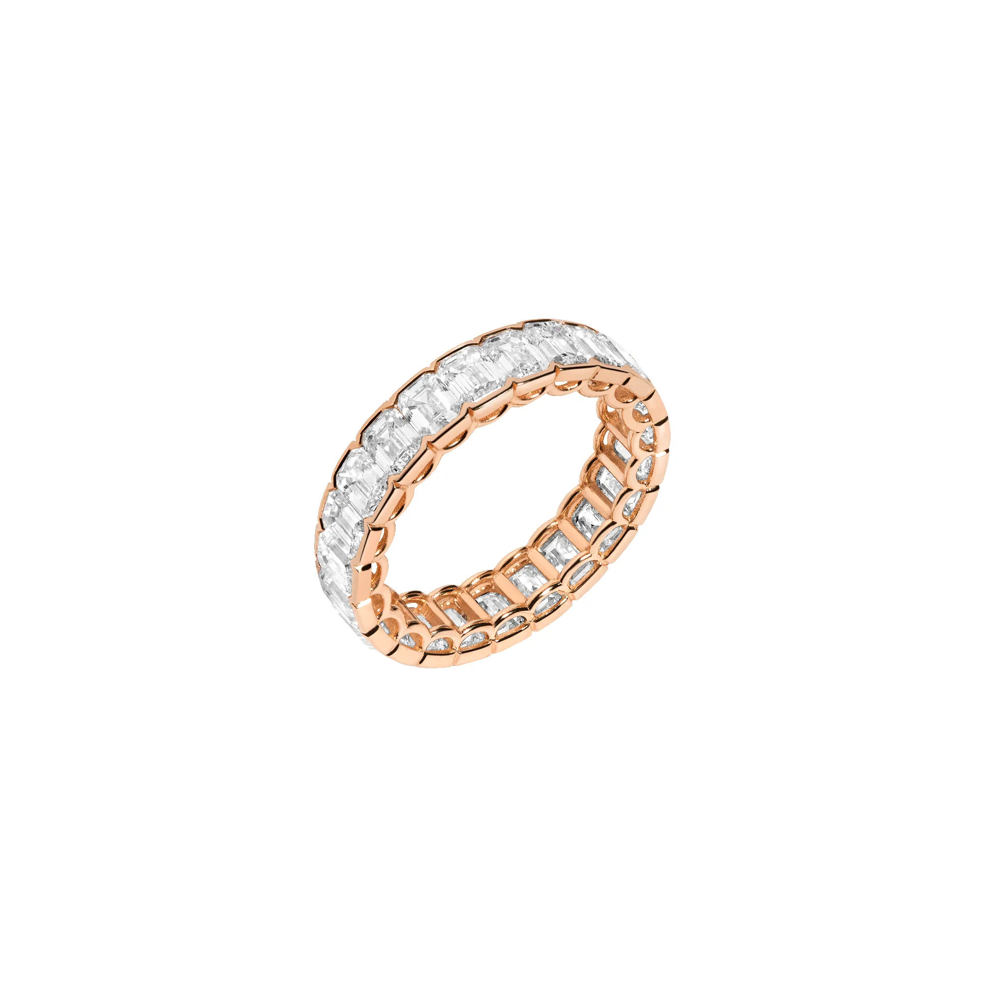 Emerald Lab Grown Diamond Semi-Bezel Eternity Ring sold by Aurate product image thumbnail 5