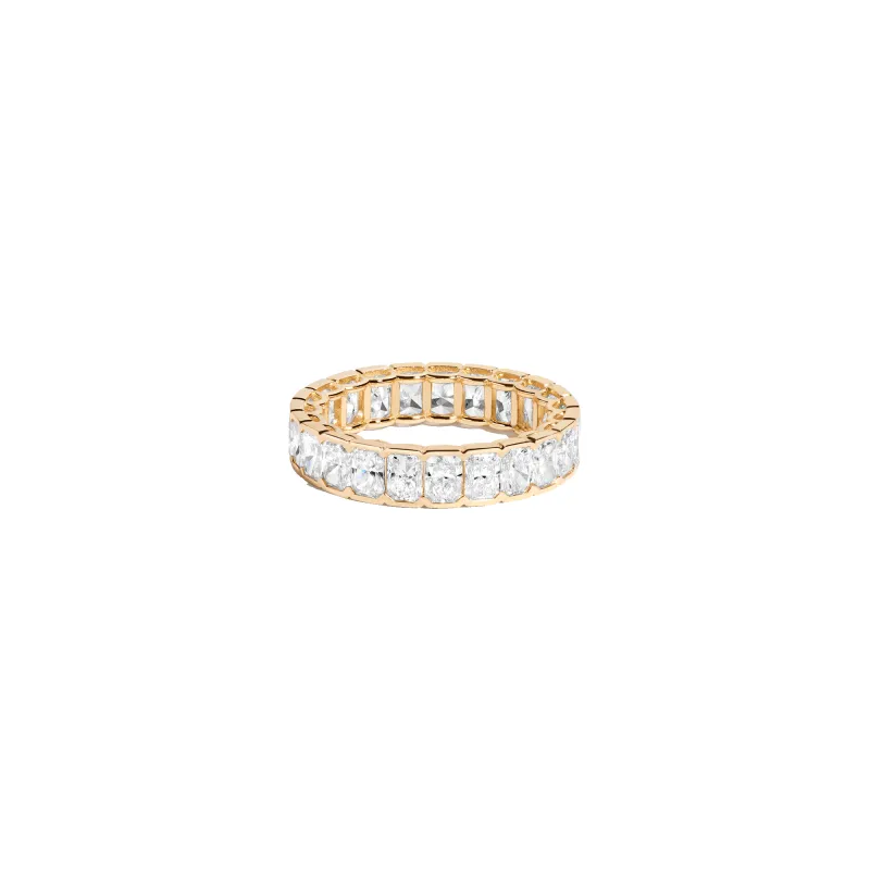Radiant Lab Grown Diamond Semi-Bezel Eternity Ring sold by Aurate