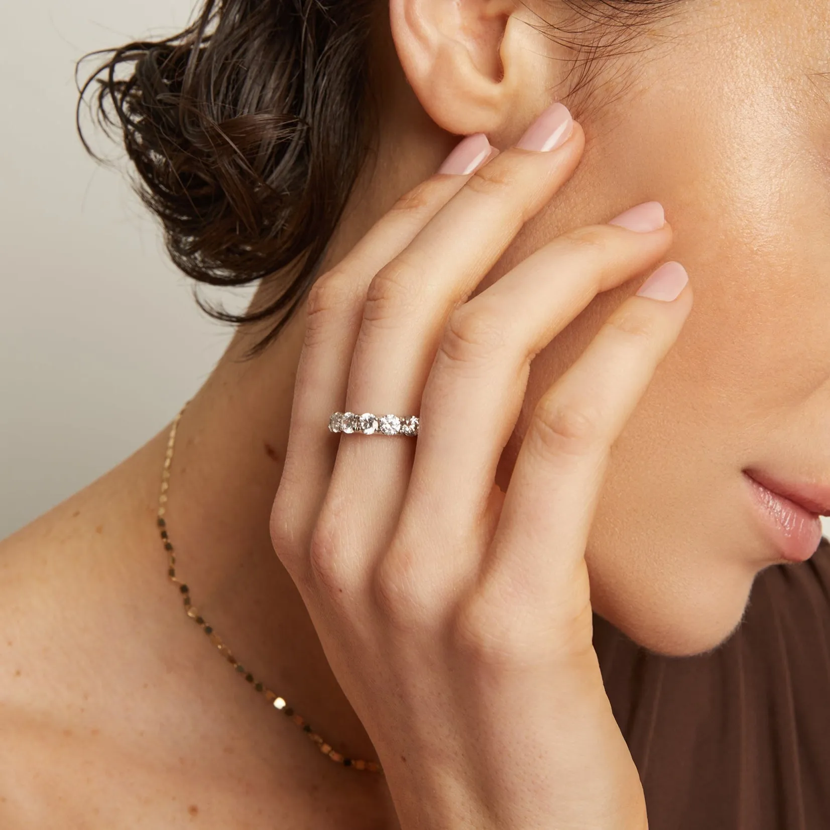 4ct Round Lab Grown Diamond Eternity Ring sold by Aurate product image thumbnail 5