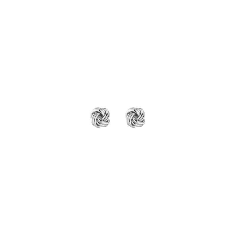 Silver Braided Knot Stud Earrings sold by Aurate